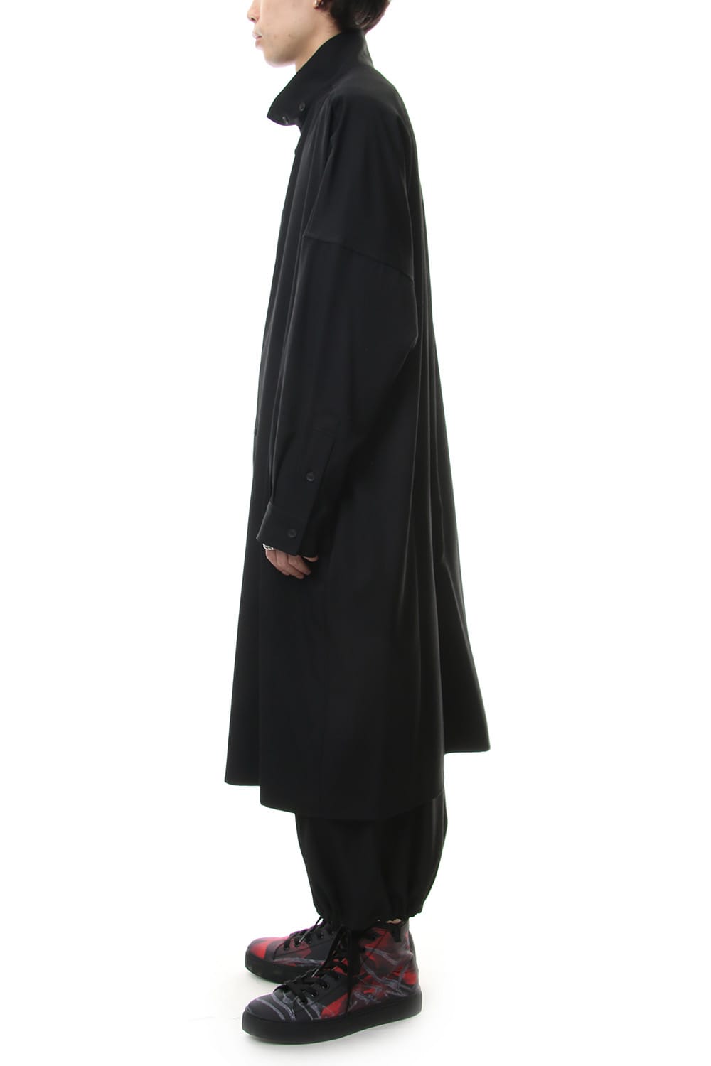 Long Blouse Wrinkled Gabardine