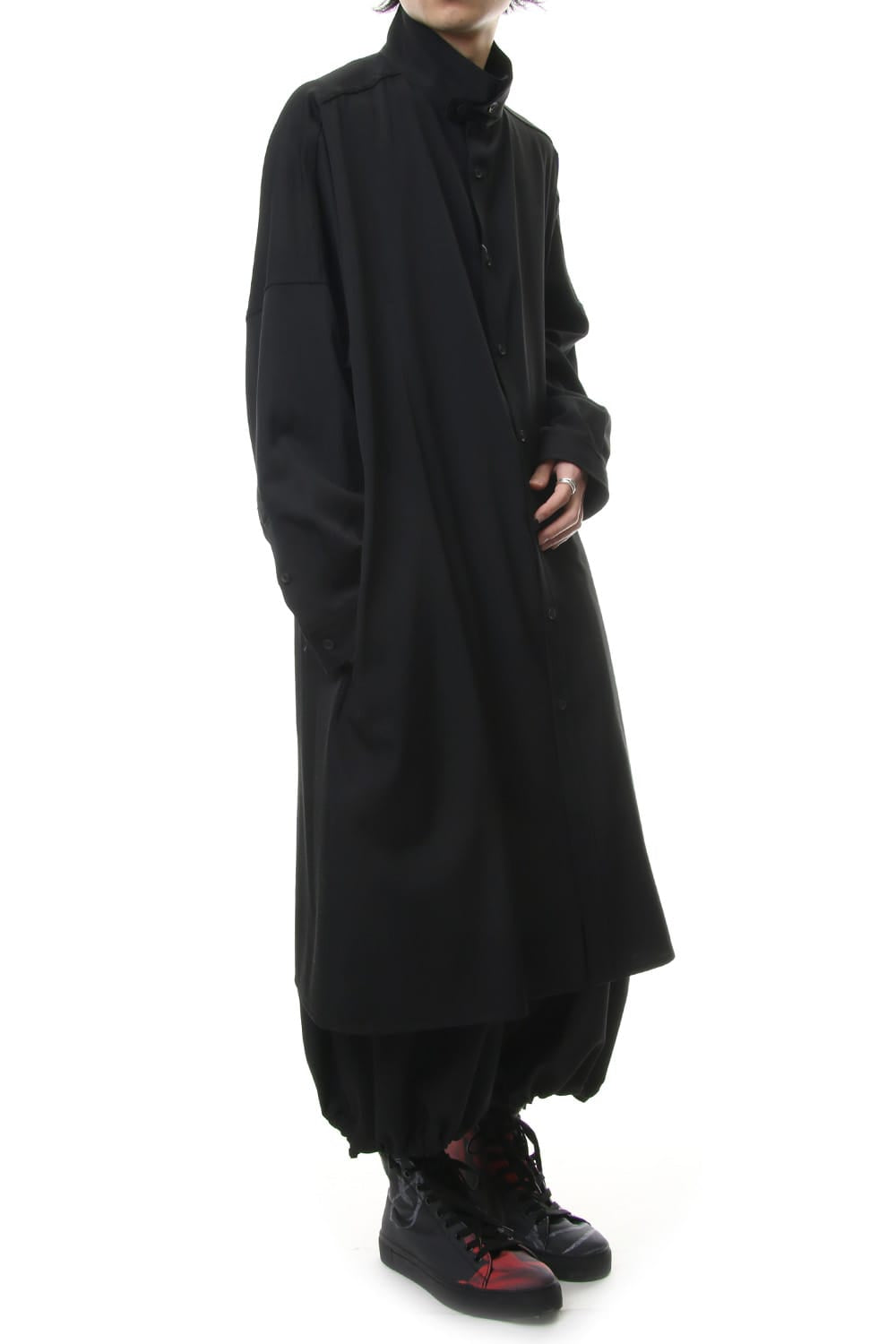 Long Blouse Wrinkled Gabardine