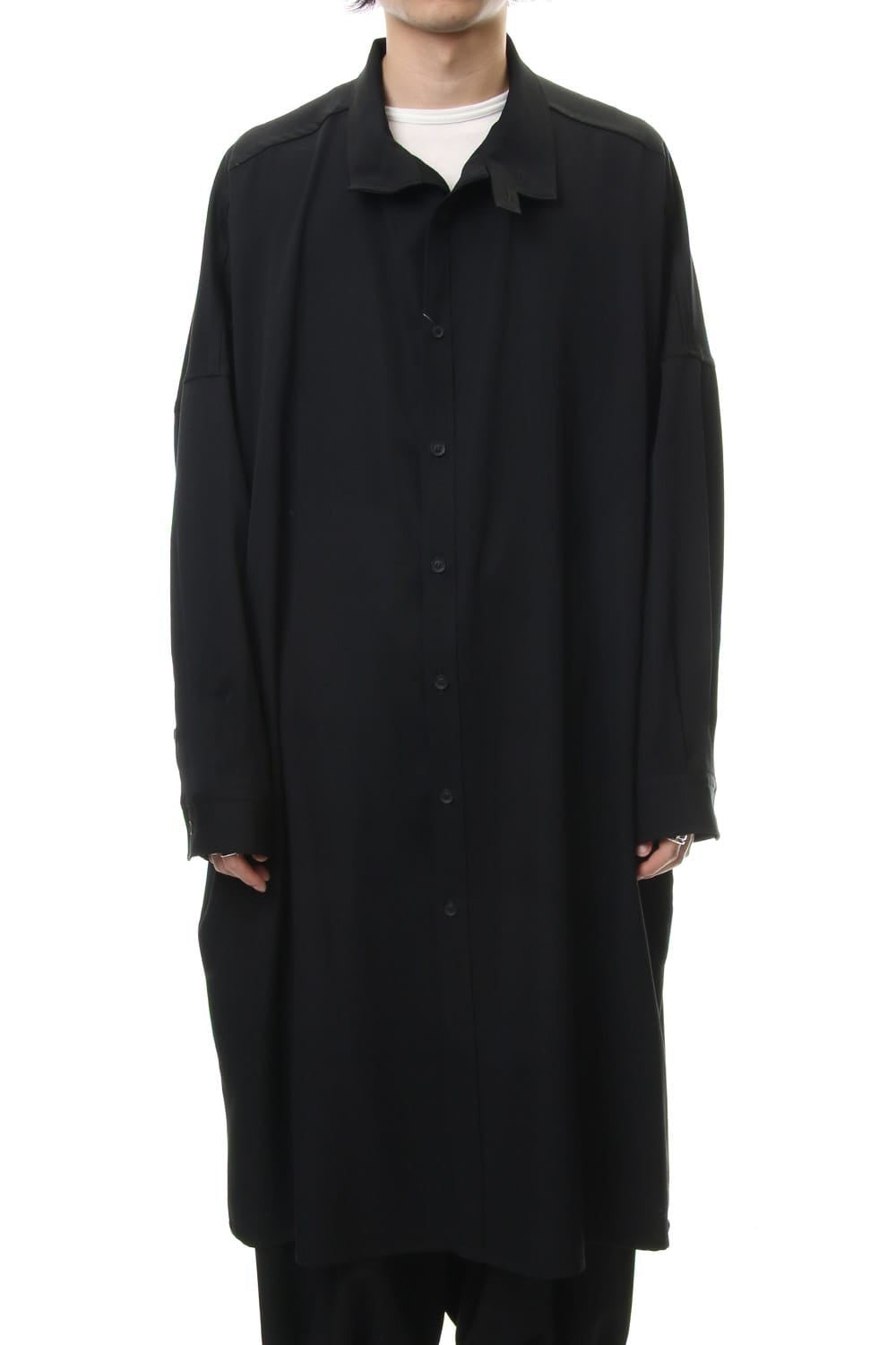 Long Blouse Wrinkled Gabardine