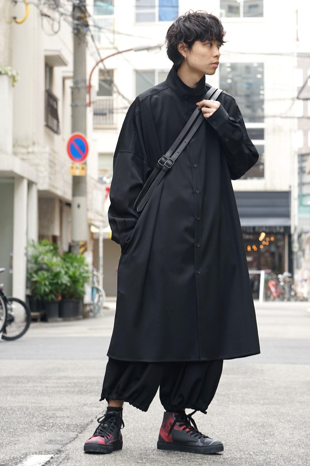 Long Blouse Wrinkled Gabardine