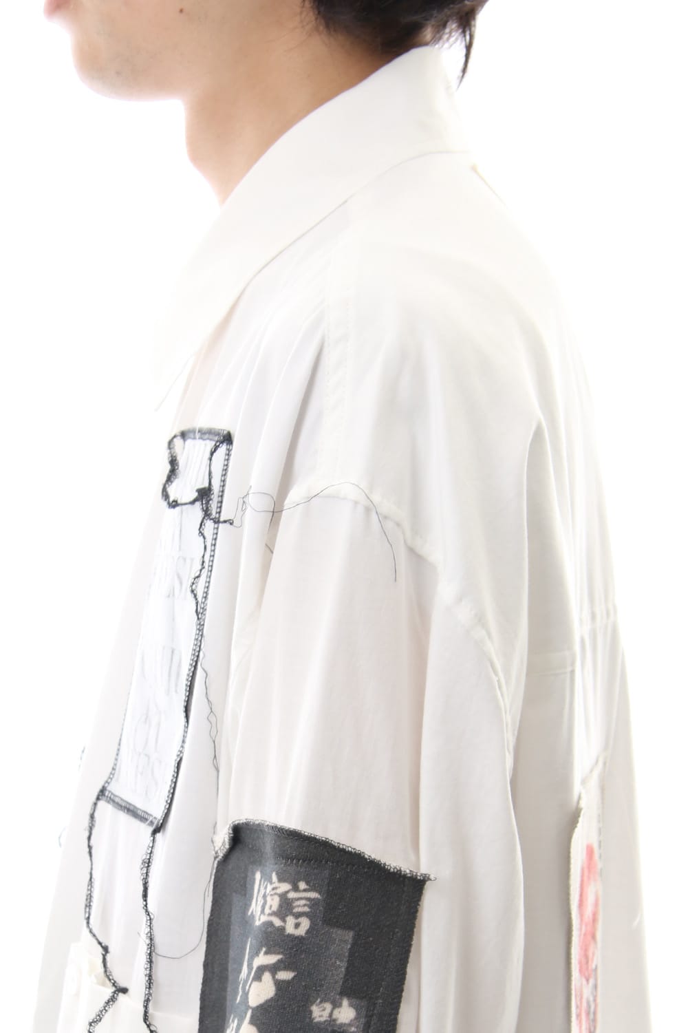 Ring Sewing Broadcloth Patchwork Shirt