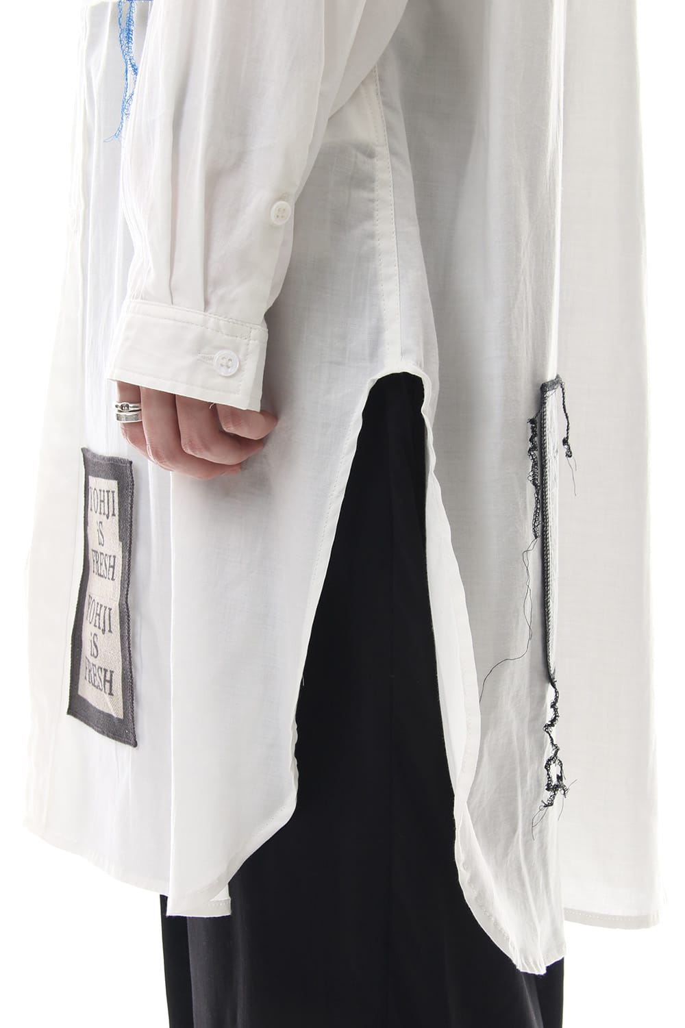 Ring Sewing Broadcloth Patchwork Shirt