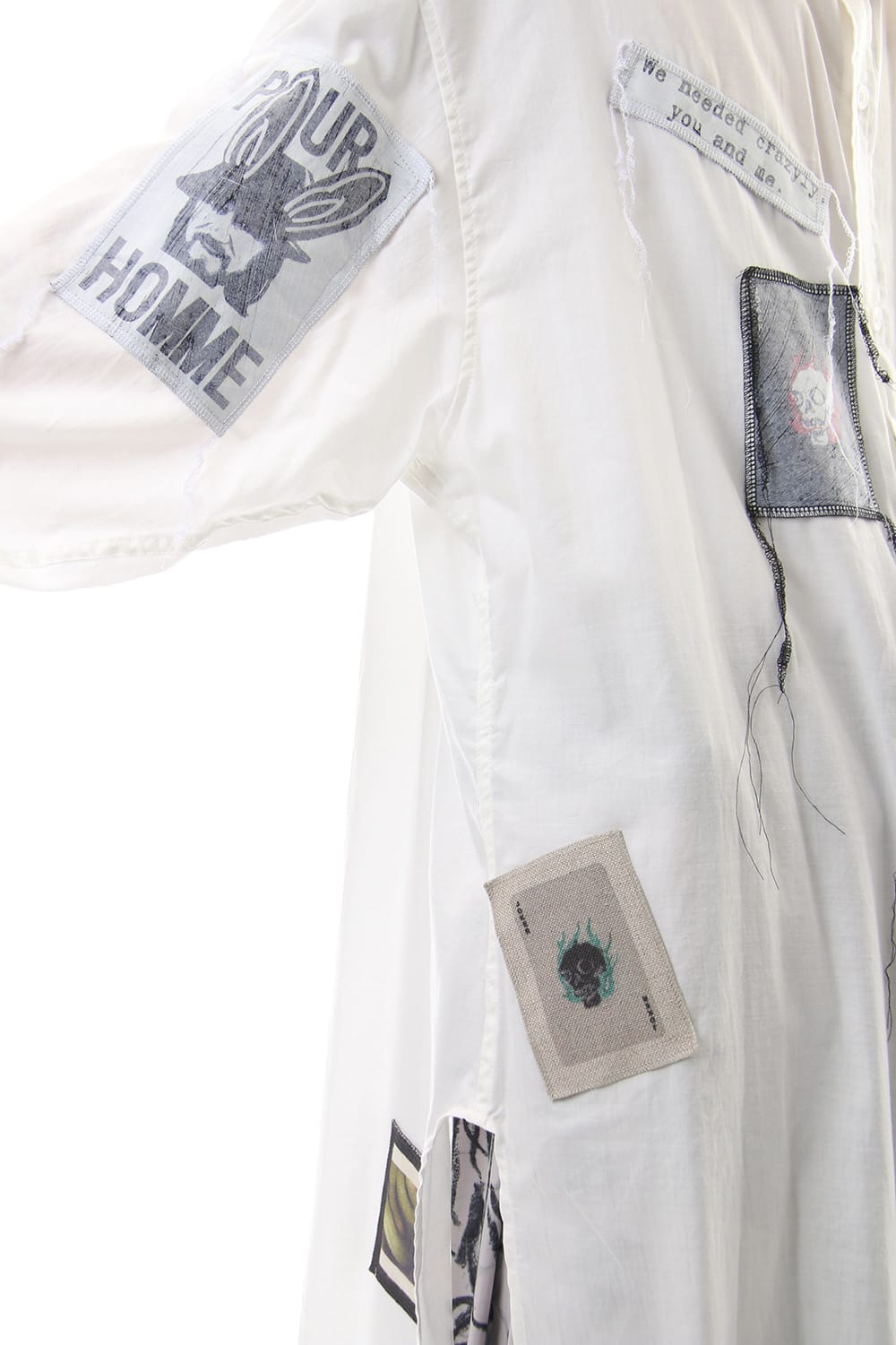 Ring Sewing Broadcloth Patchwork Shirt