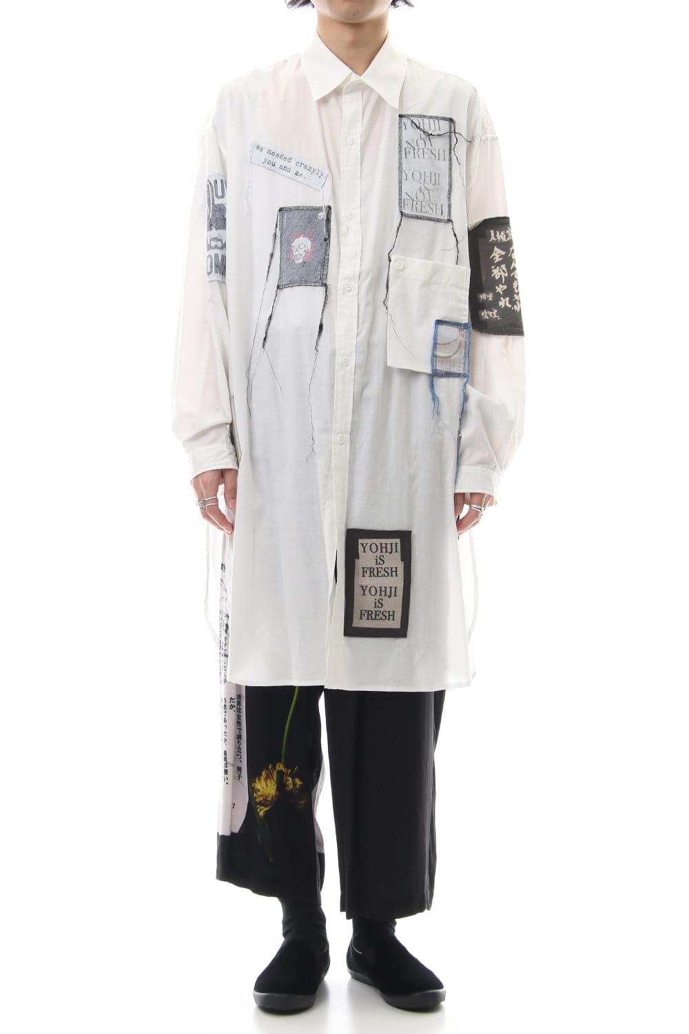 Ring Sewing Broadcloth Patchwork Shirt