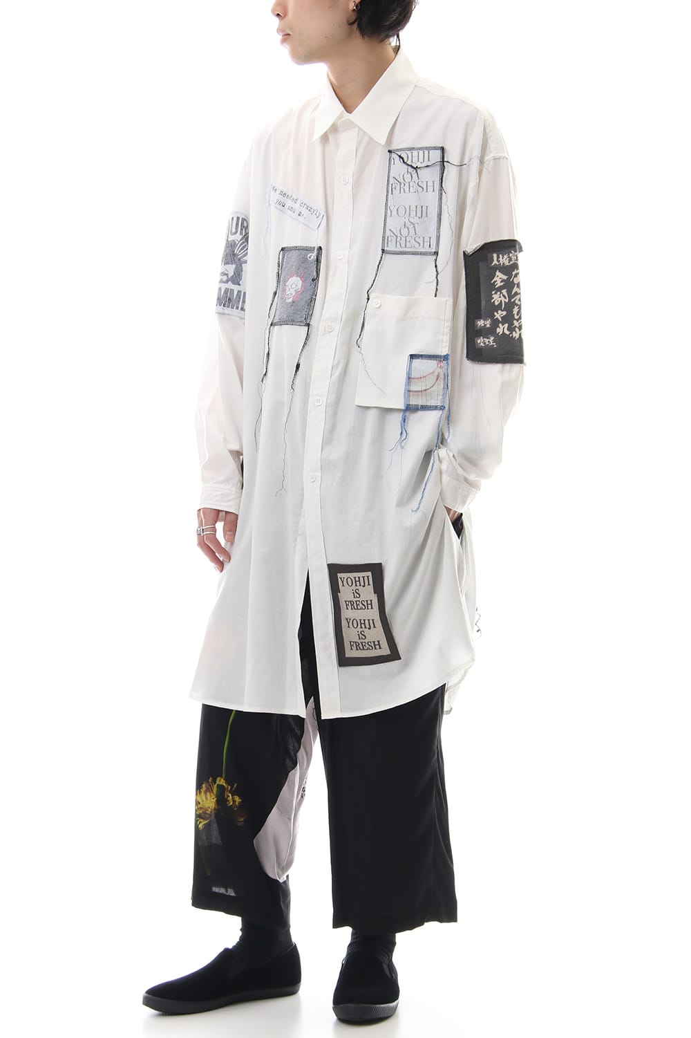 Ring Sewing Broadcloth Patchwork Shirt