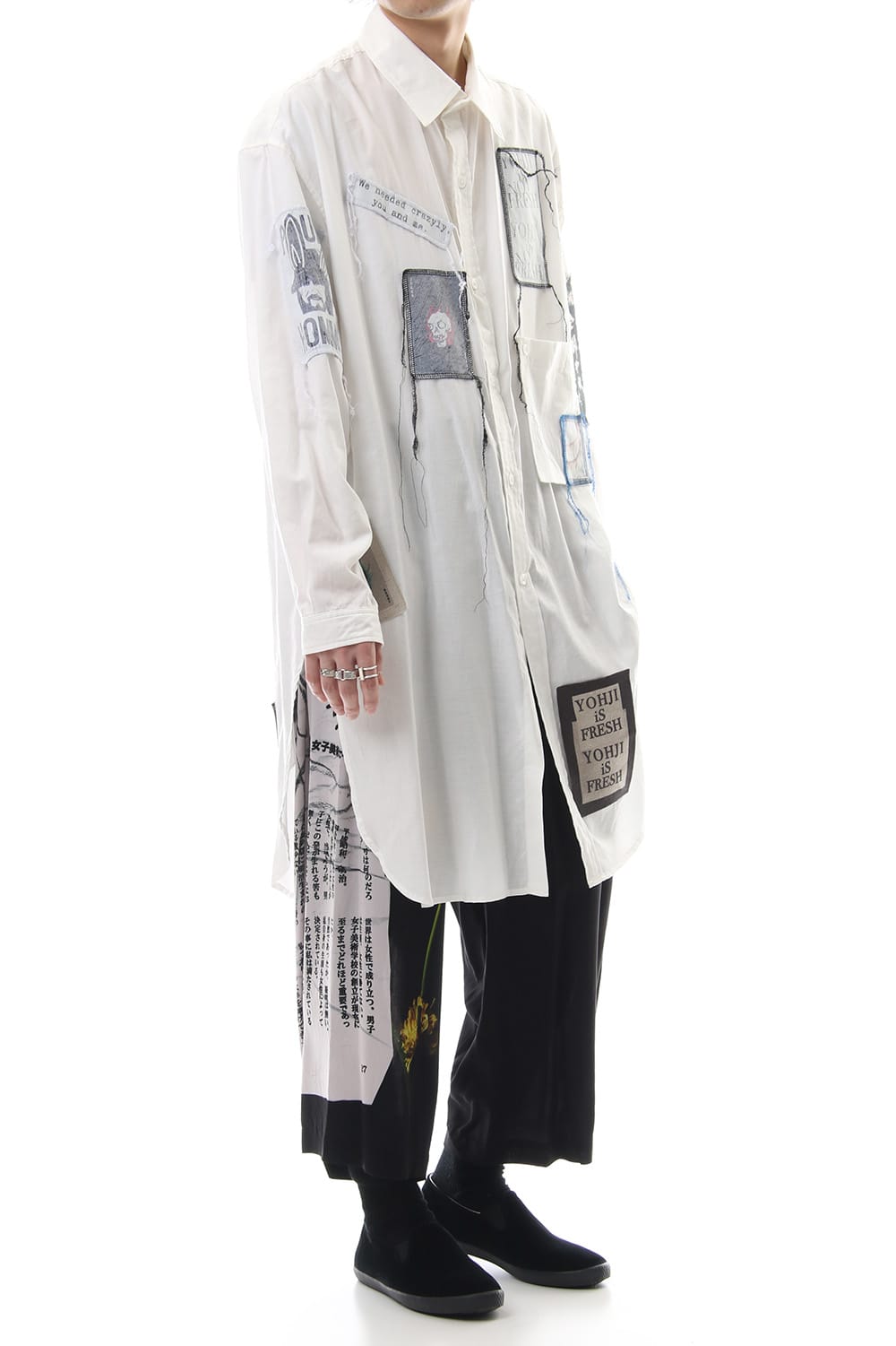 Ring Sewing Broadcloth Patchwork Shirt