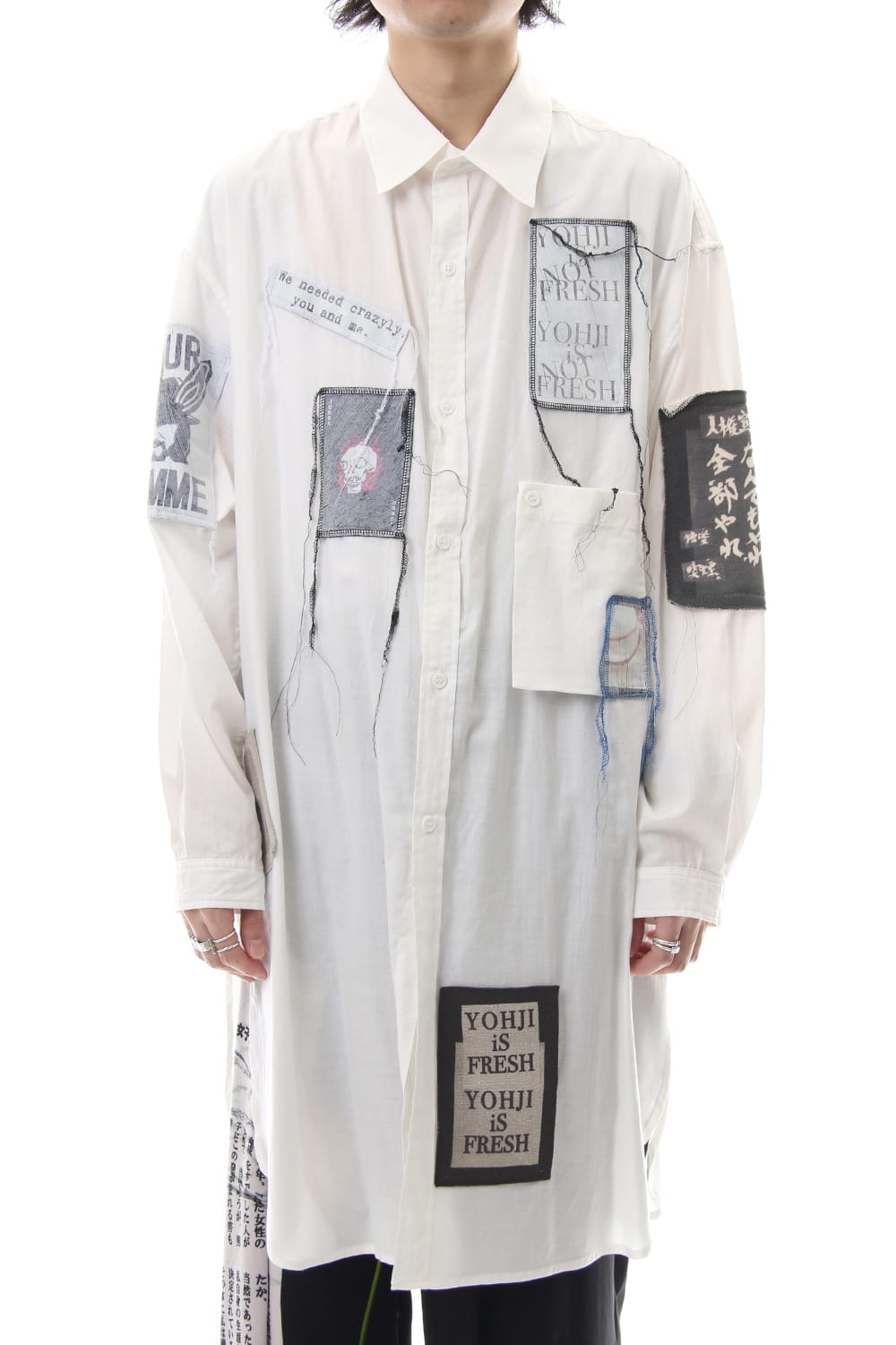 Ring Sewing Broadcloth Patchwork Shirt