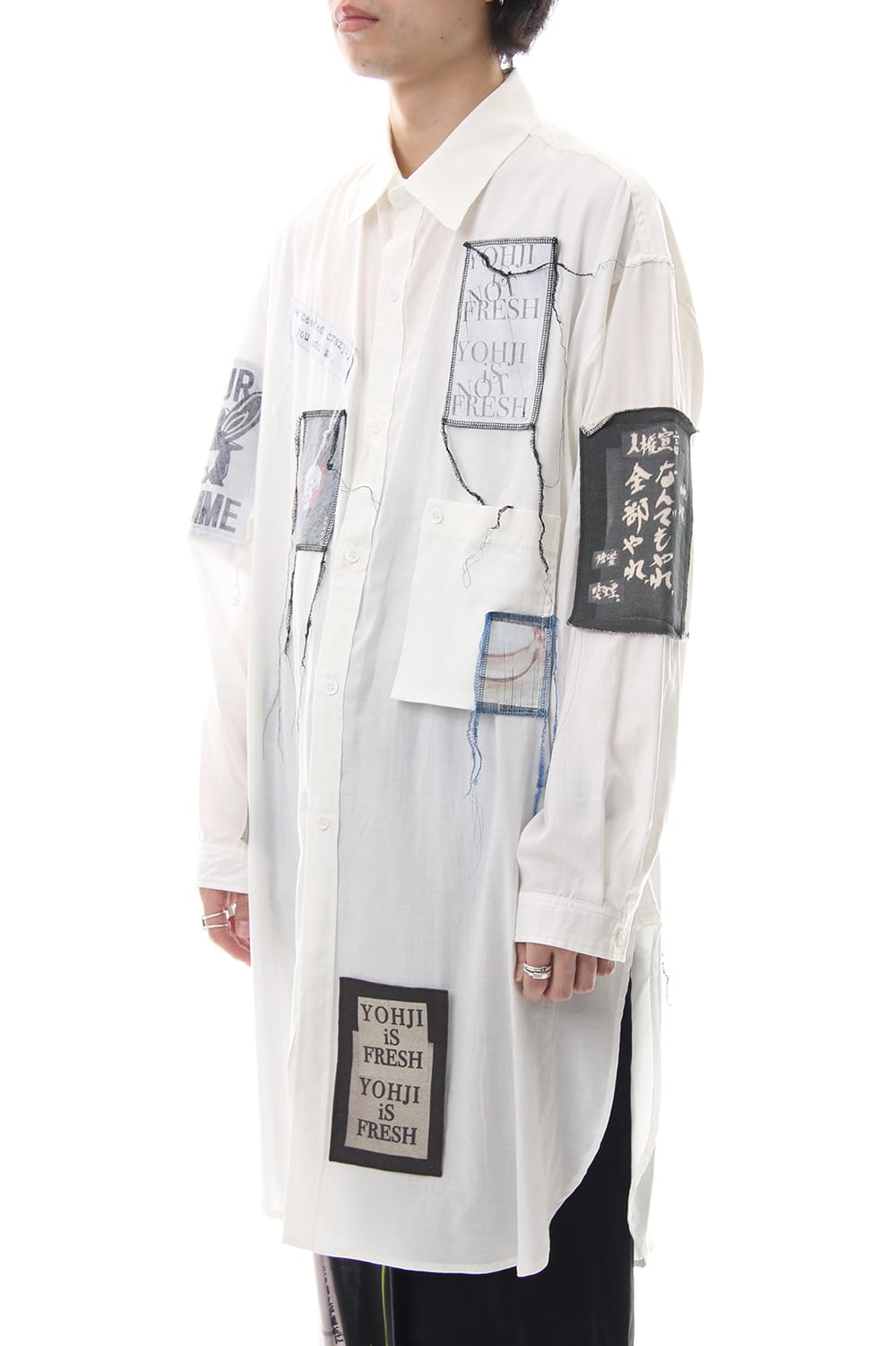 Ring Sewing Broadcloth Patchwork Shirt