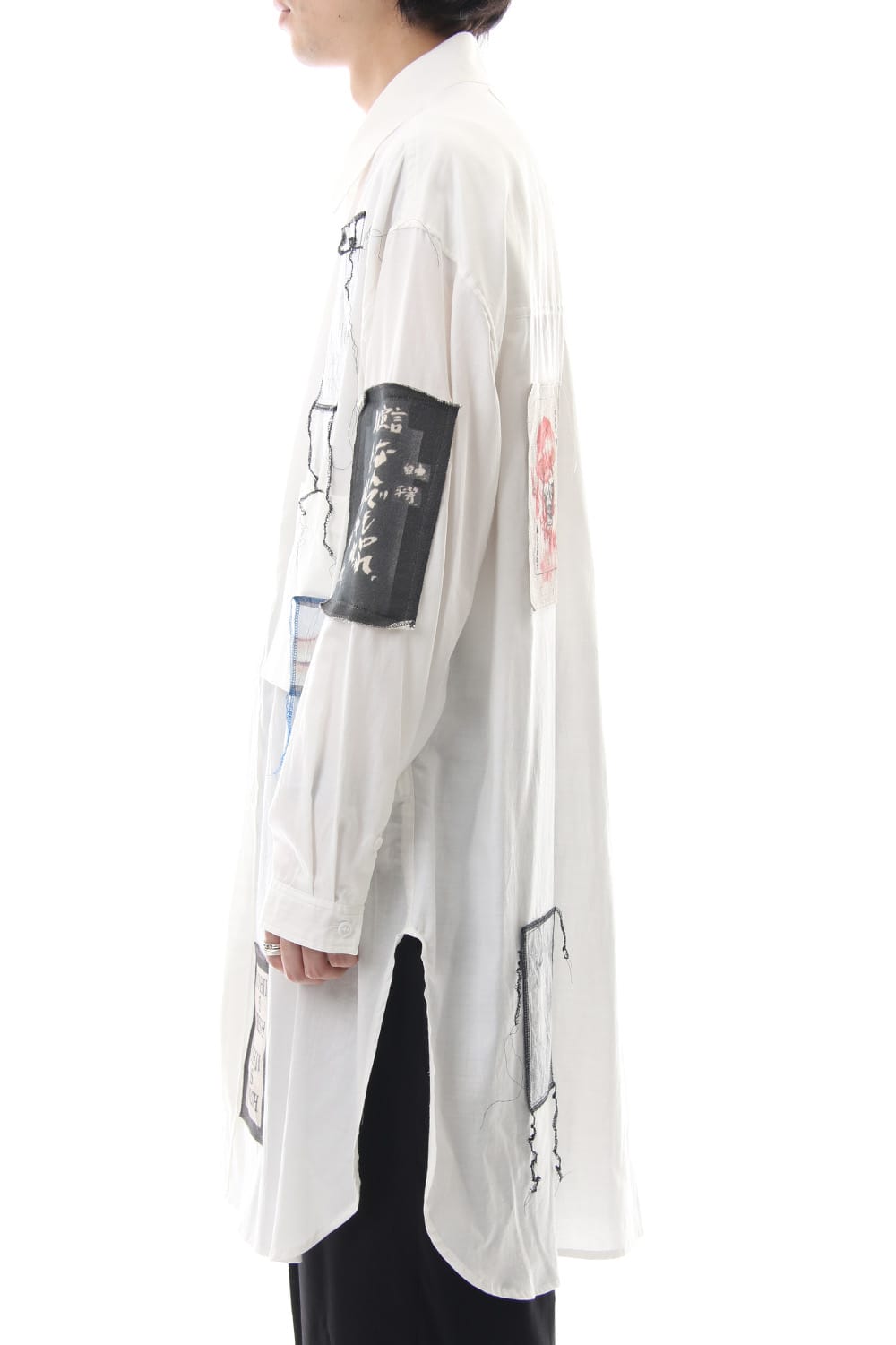 Ring Sewing Broadcloth Patchwork Shirt