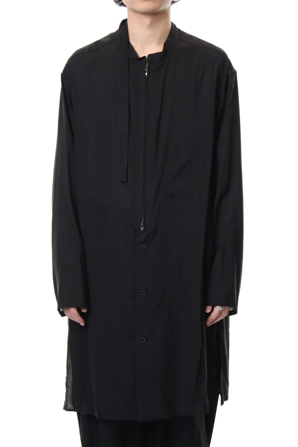 Left Plush Stand Collar Shirt 