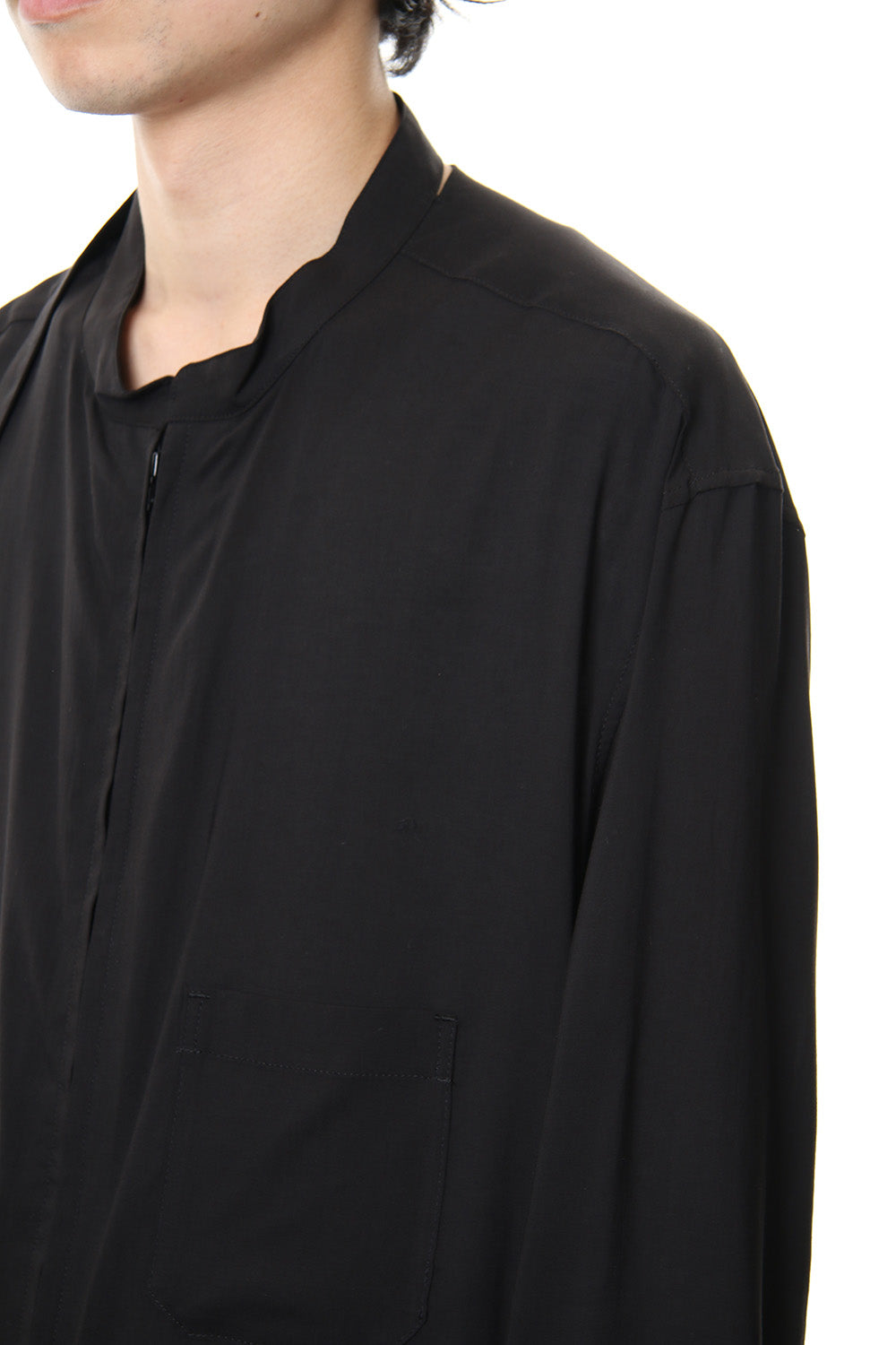 Left Plush Stand Collar Shirt 