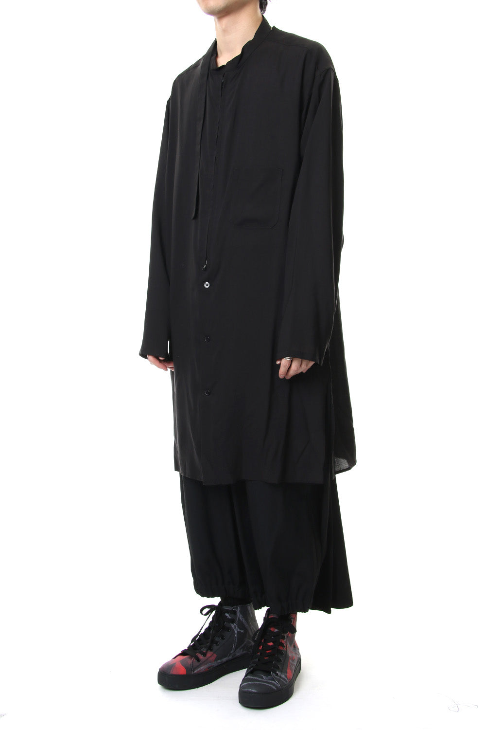 KARASU Pants Wrinkled Gabardine