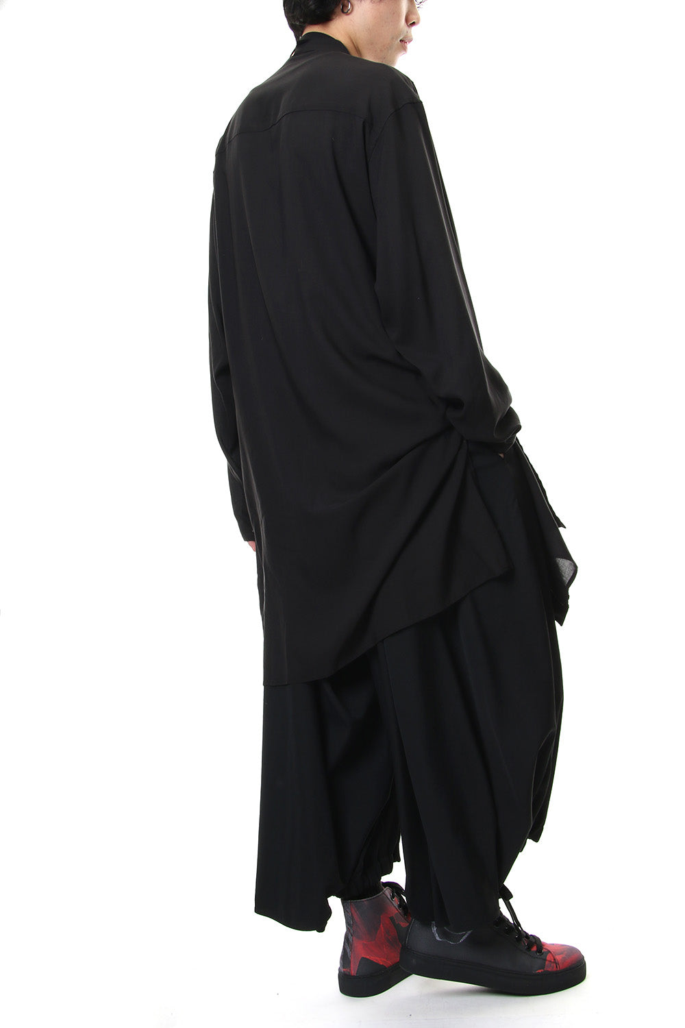 KARASU Pants Wrinkled Gabardine