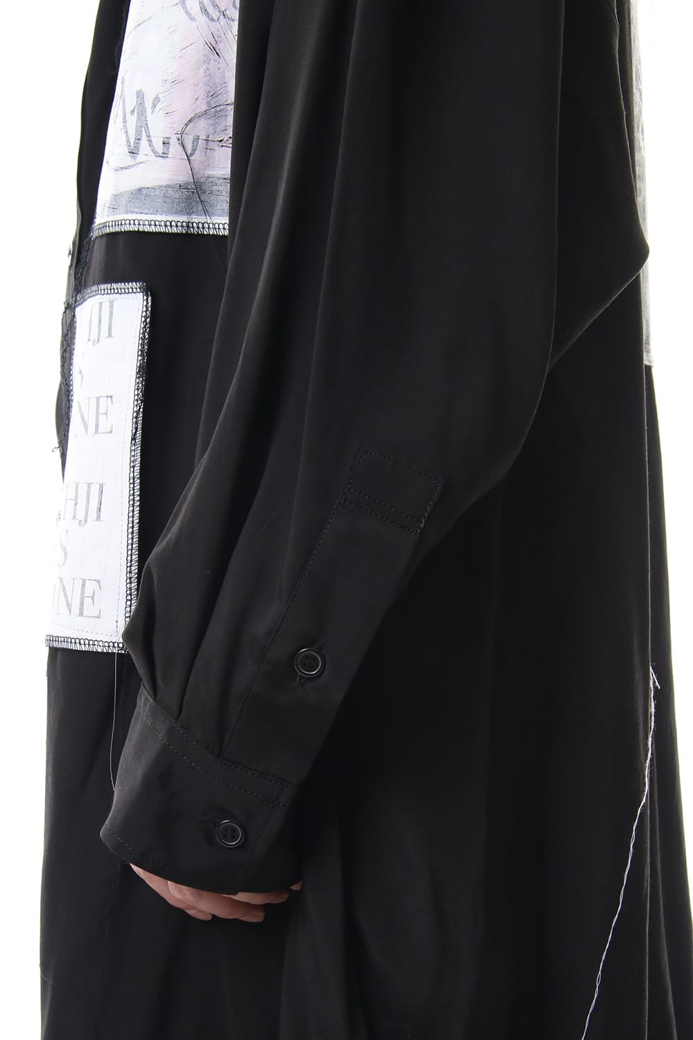 Ring Sewing Broadcloth Patchwork Long Shirt