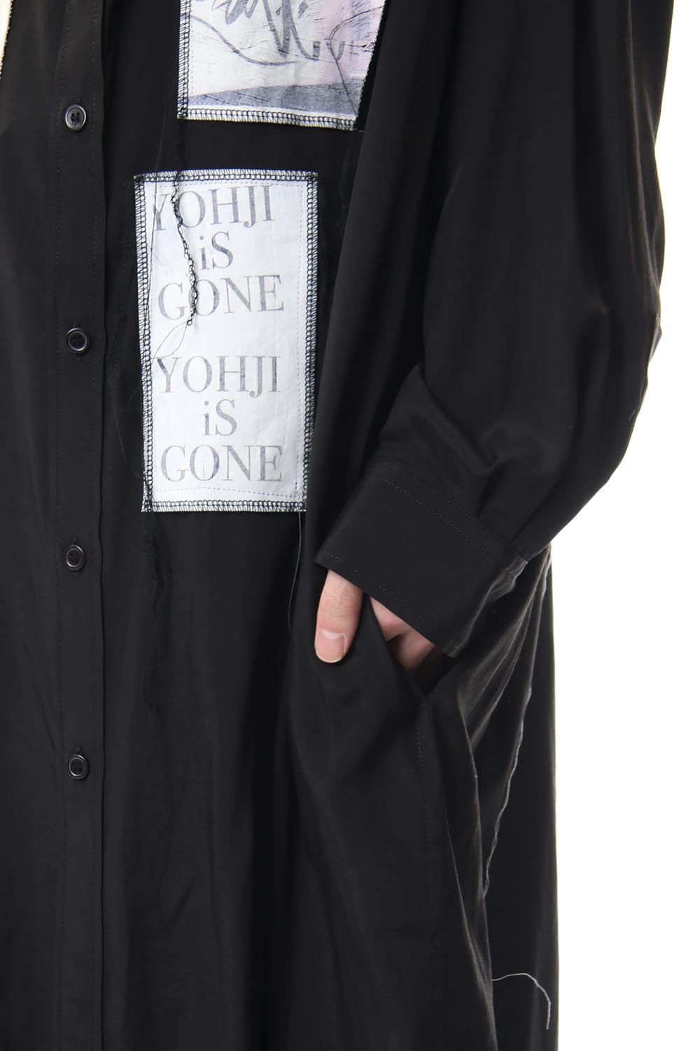 Ring Sewing Broadcloth Patchwork Long Shirt