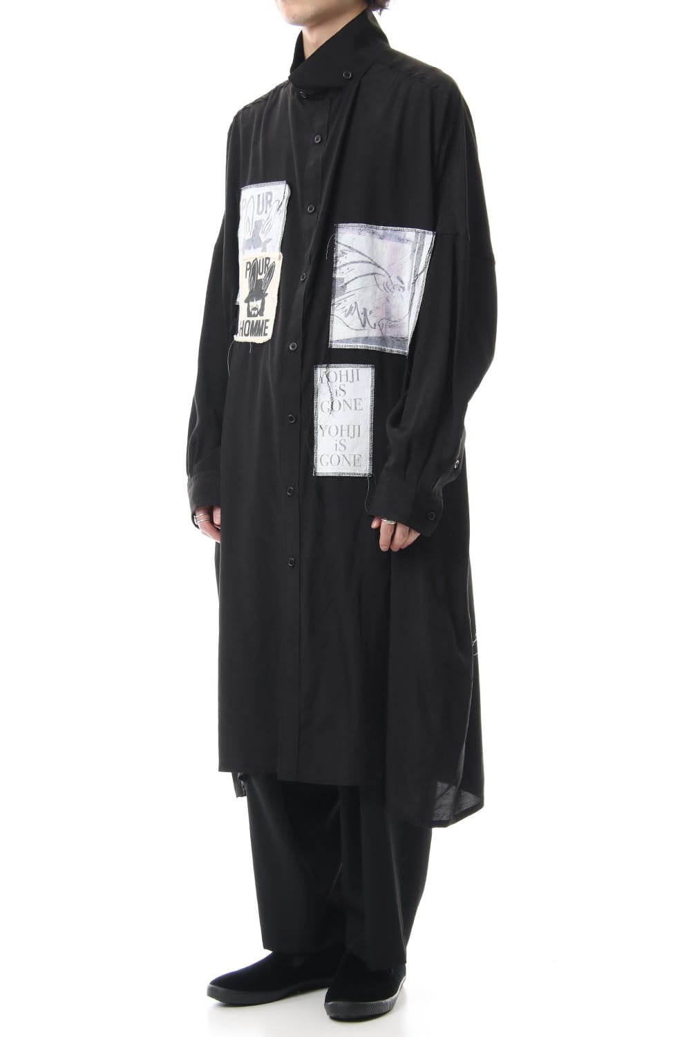 Ring Sewing Broadcloth Patchwork Long Shirt