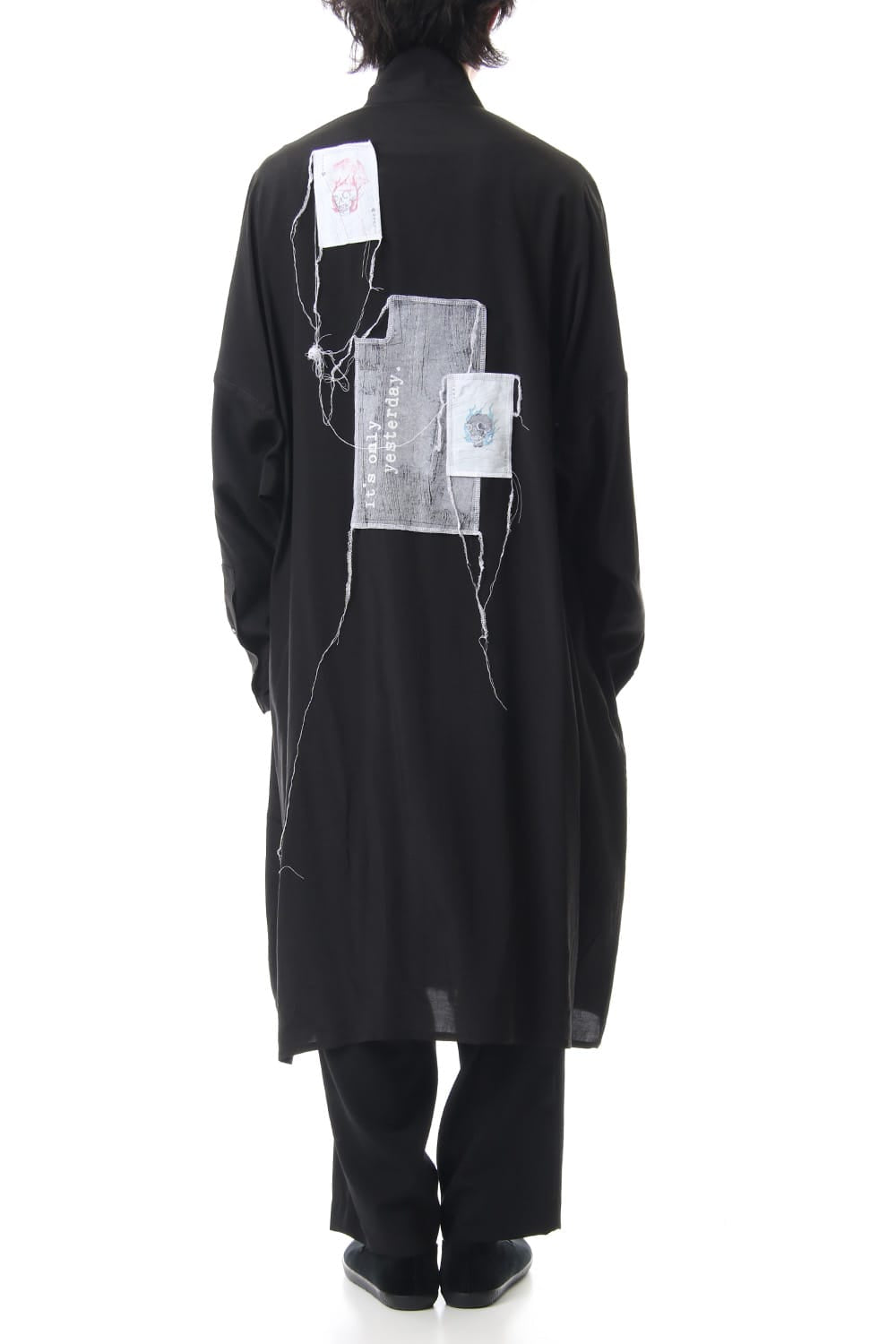 Ring Sewing Broadcloth Patchwork Long Shirt