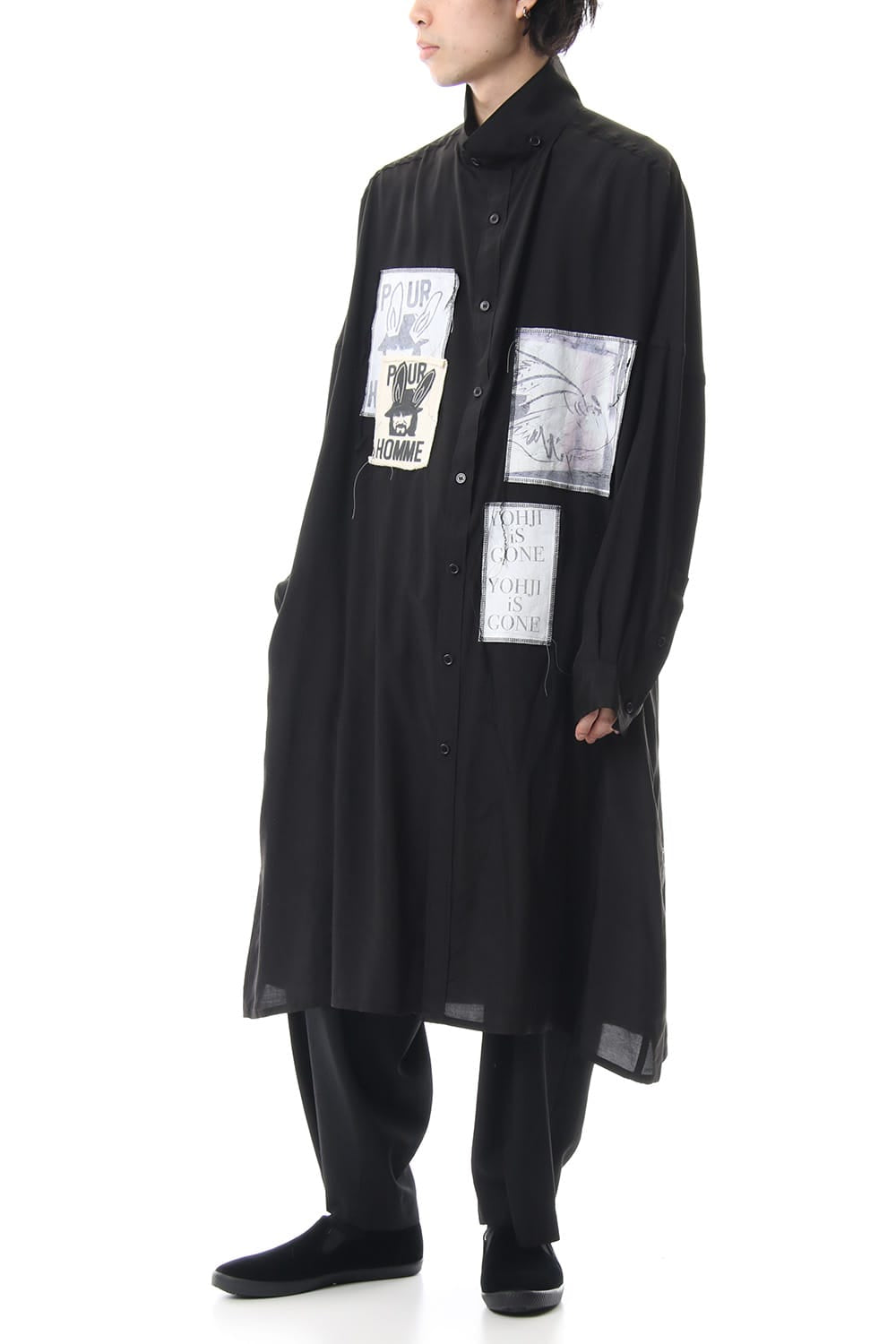 Ring Sewing Broadcloth Patchwork Long Shirt