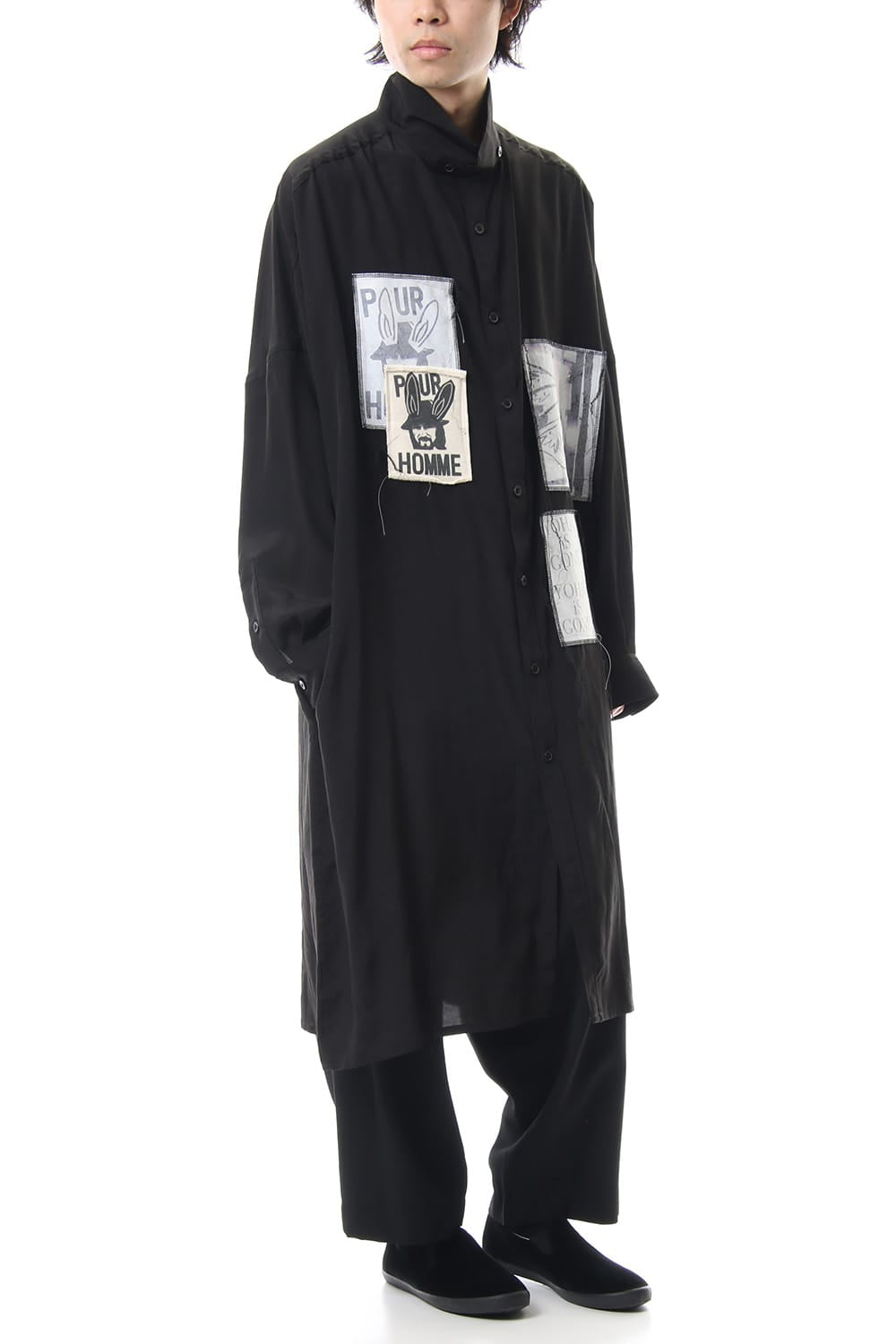 Ring Sewing Broadcloth Patchwork Long Shirt