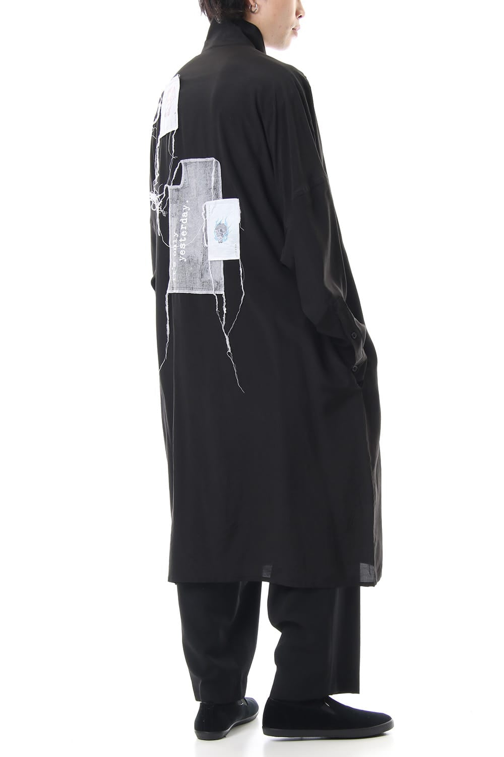 Ring Sewing Broadcloth Patchwork Long Shirt