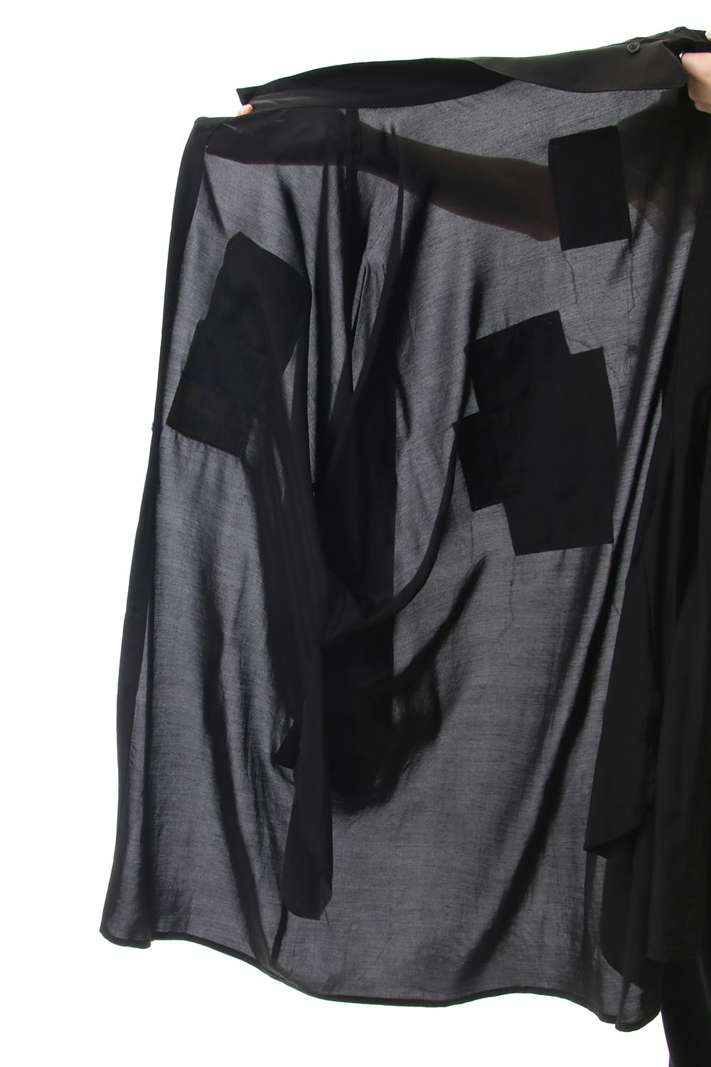 Ring Sewing Broadcloth Patchwork Long Shirt