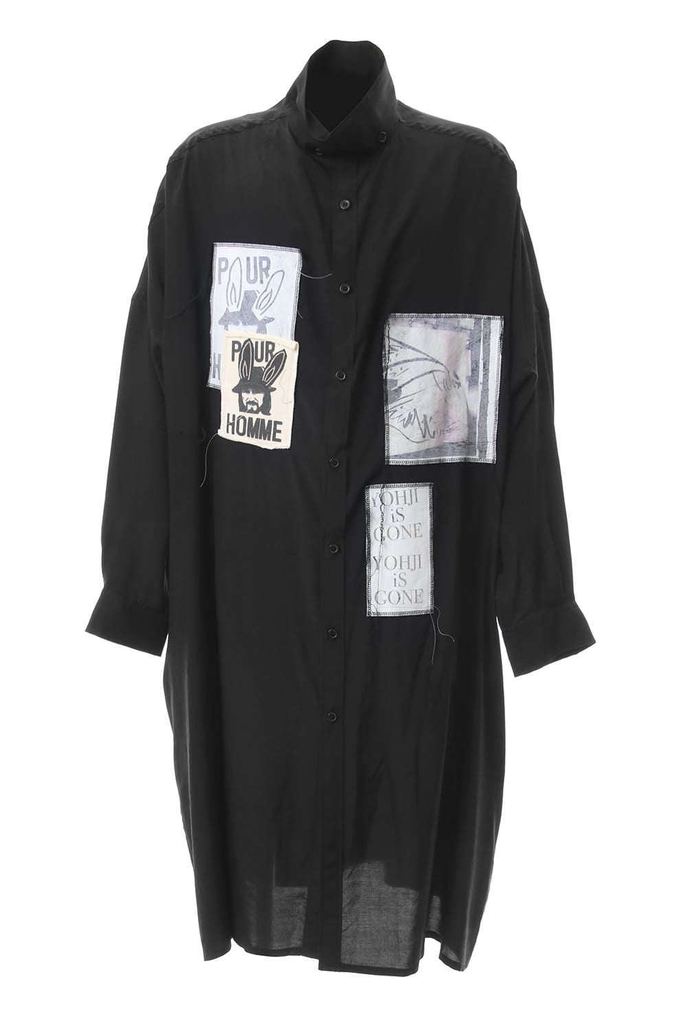 Ring Sewing Broadcloth Patchwork Long Shirt