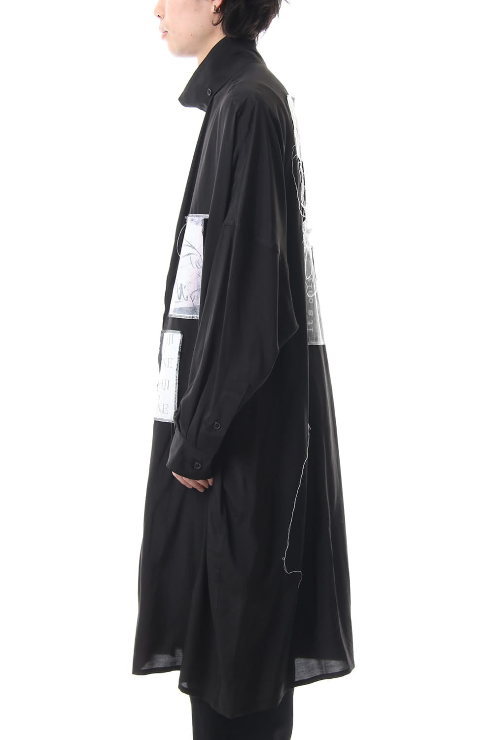 Ring Sewing Broadcloth Patchwork Long Shirt