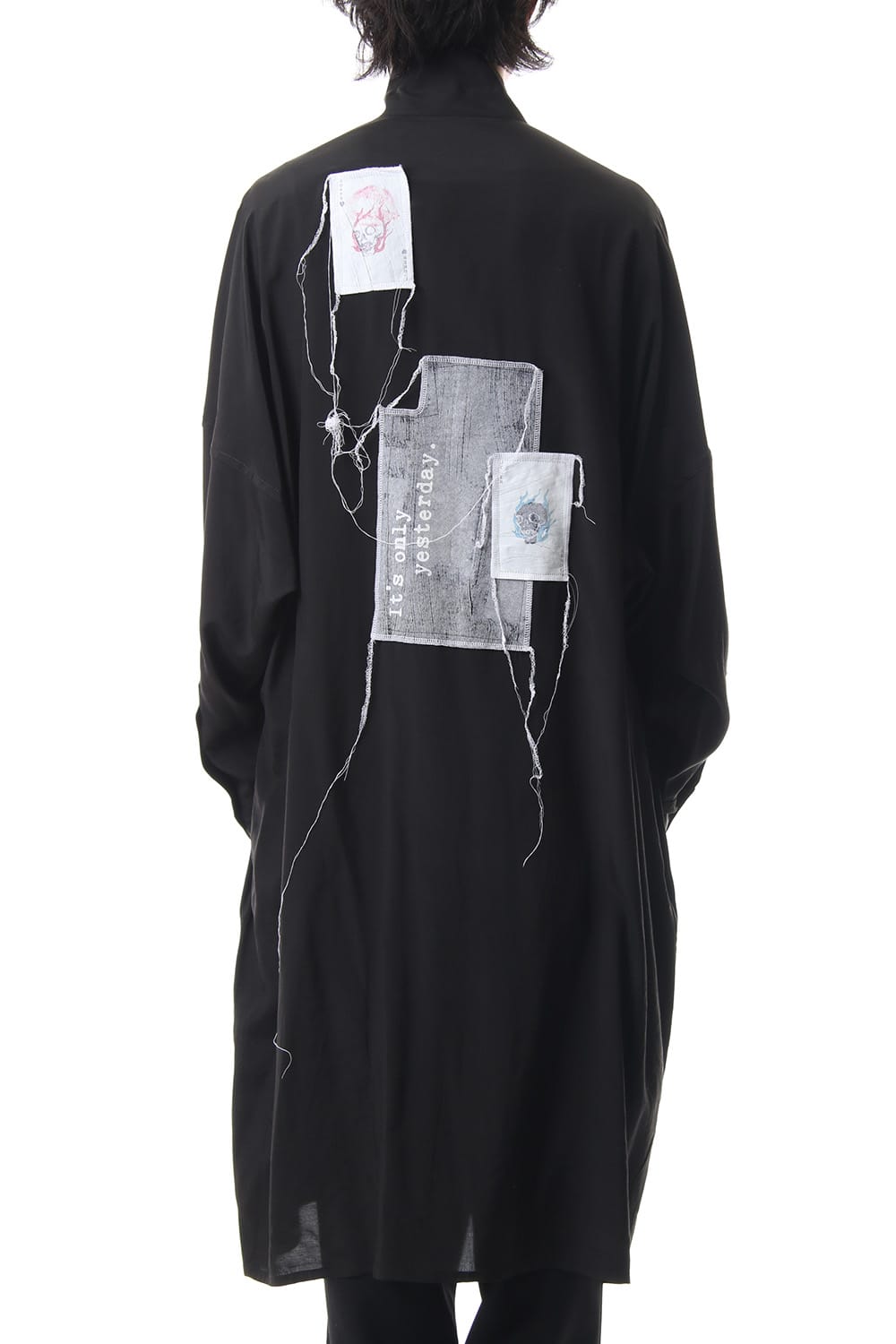 Ring Sewing Broadcloth Patchwork Long Shirt