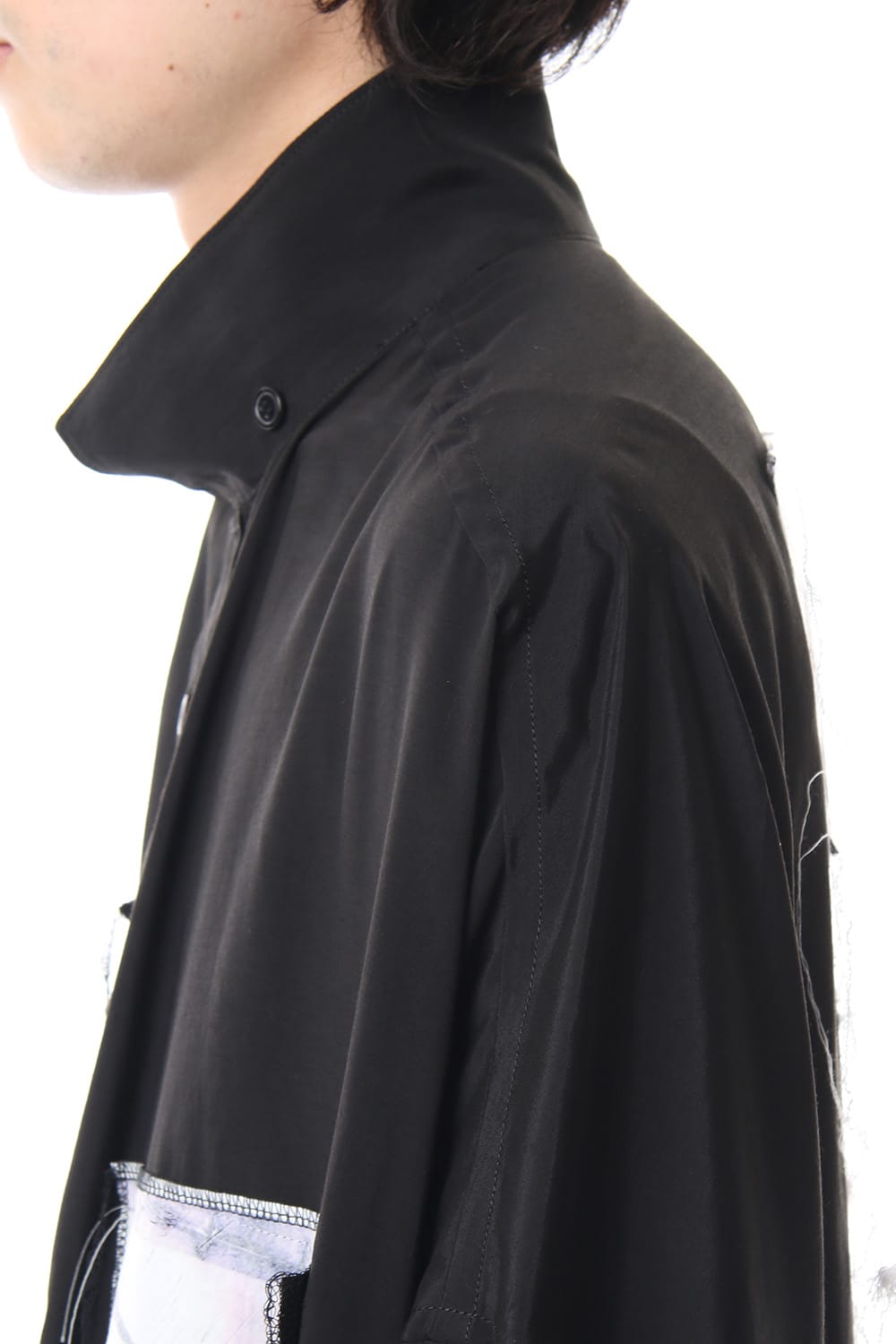 Ring Sewing Broadcloth Patchwork Long Shirt