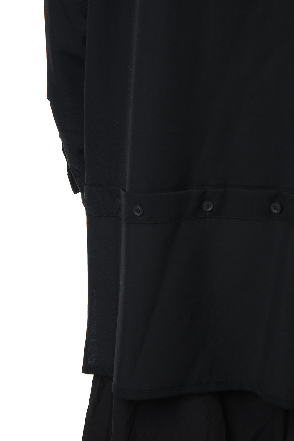 Front Detachable Button Shirt Wrinkled Gabardine