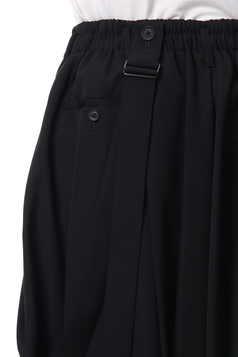 Twist Crotch Pants Wrinkled Gabardine