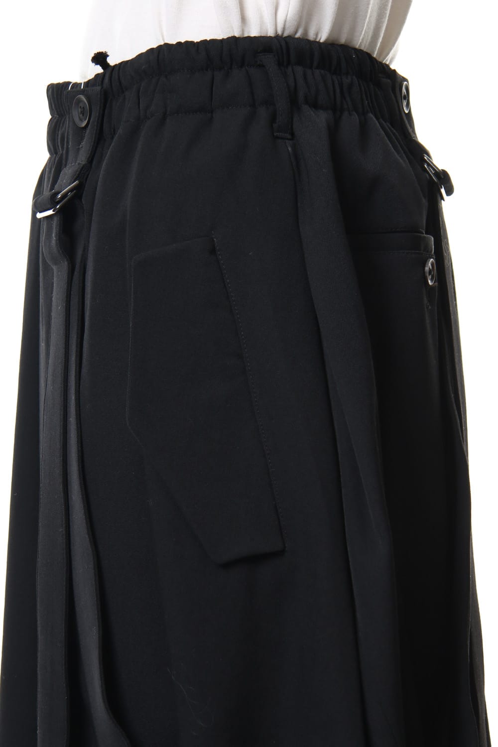 Twist Crotch Pants Wrinkled Gabardine