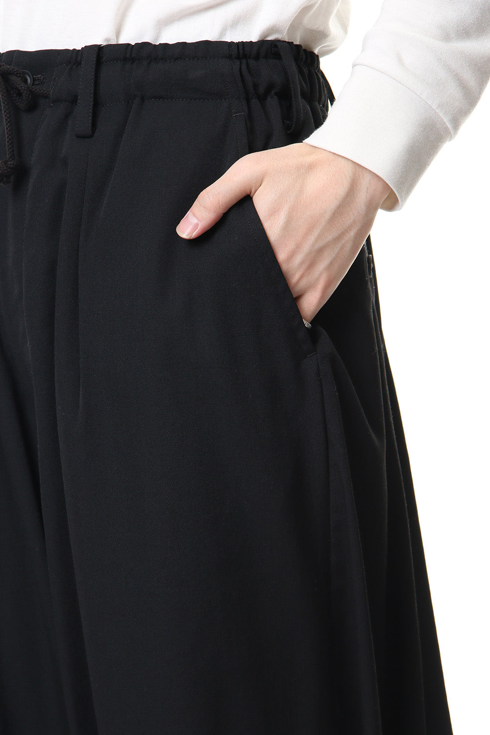 KARASU Pants Wrinkled Gabardine