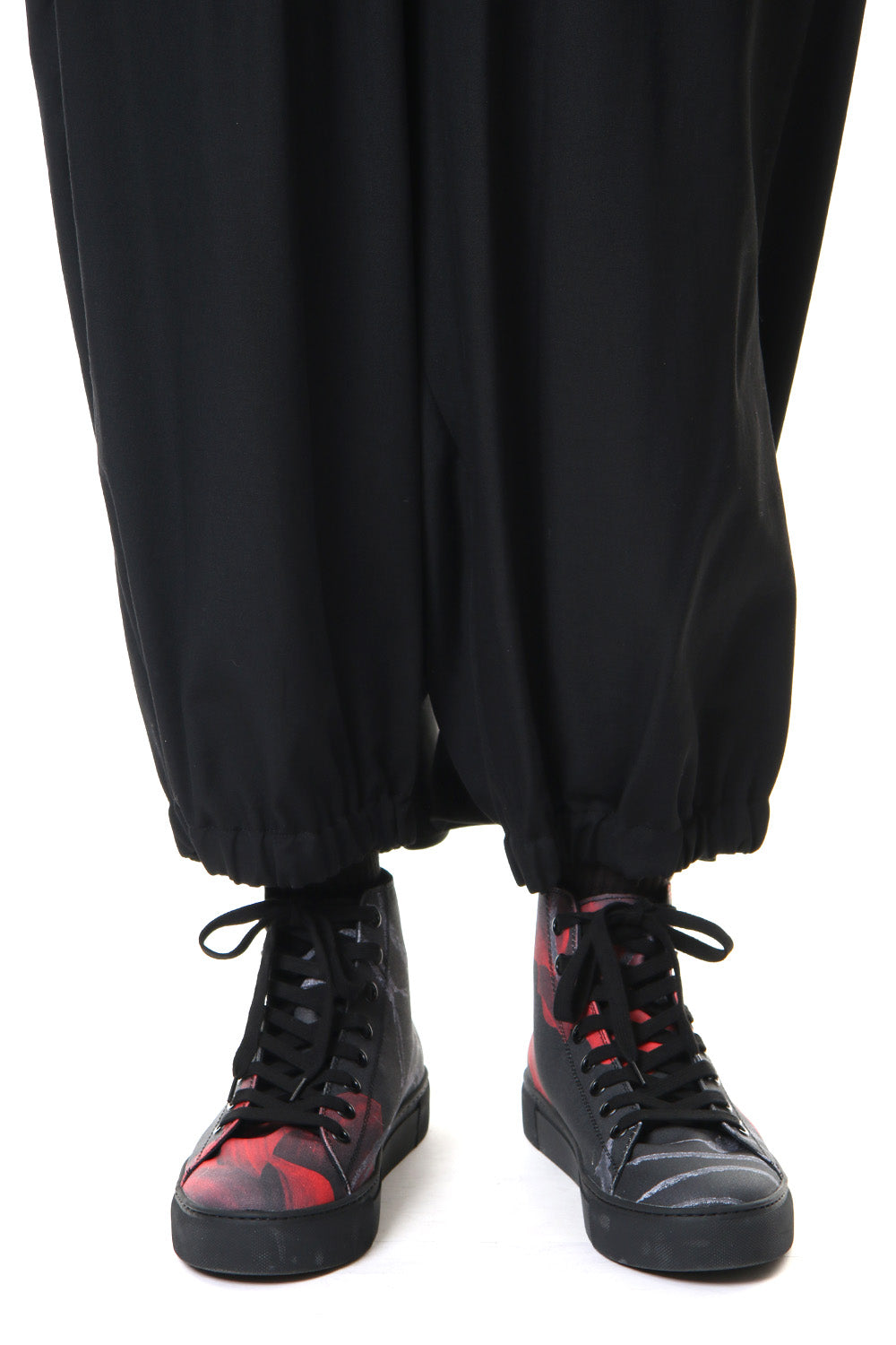 KARASU Pants Wrinkled Gabardine