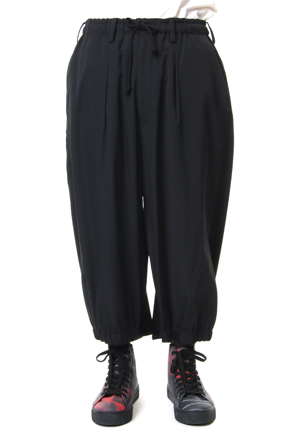 KARASU Pants Wrinkled Gabardine