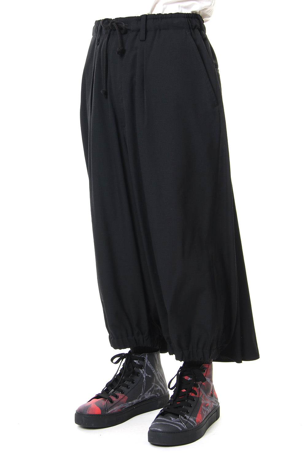 KARASU Pants Wrinkled Gabardine