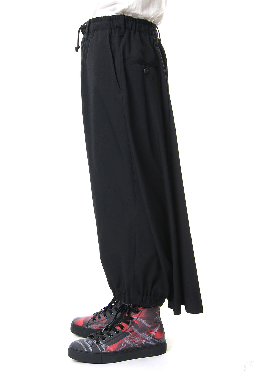 KARASU Pants Wrinkled Gabardine