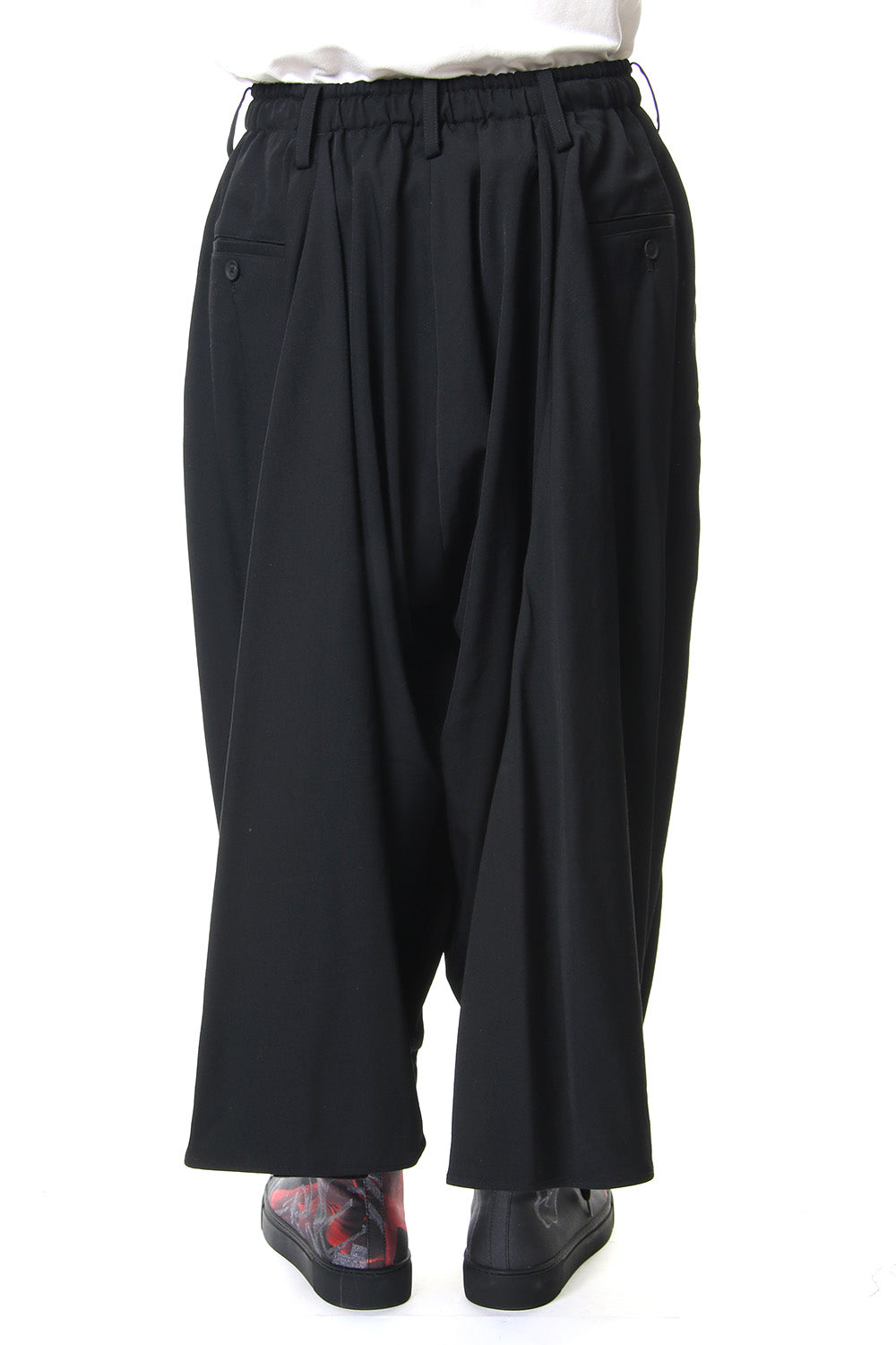 KARASU Pants Wrinkled Gabardine