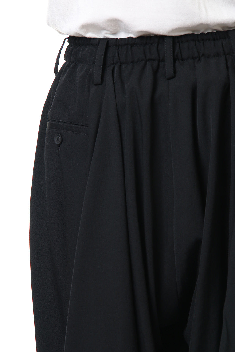 KARASU Pants Wrinkled Gabardine