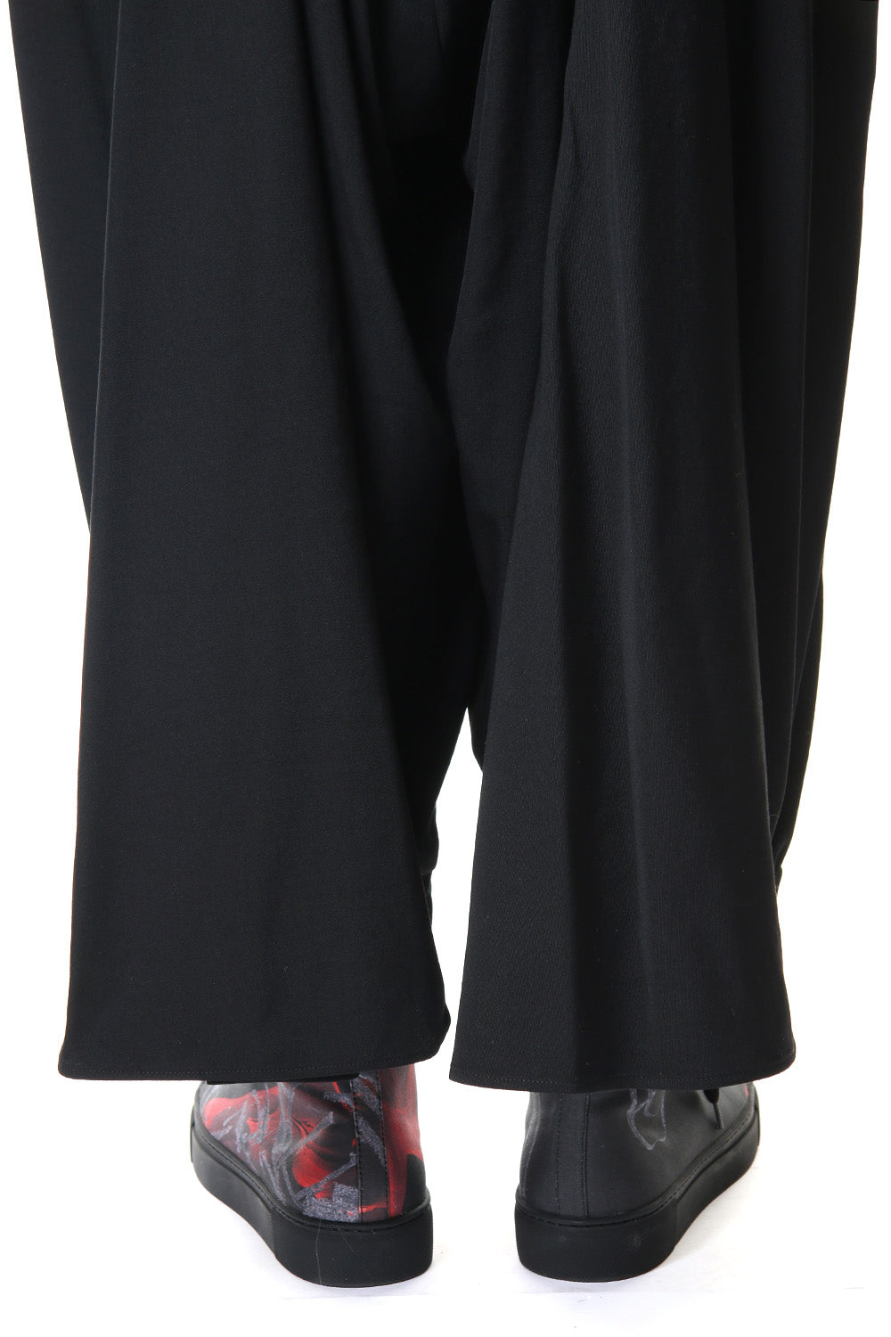 KARASU Pants Wrinkled Gabardine