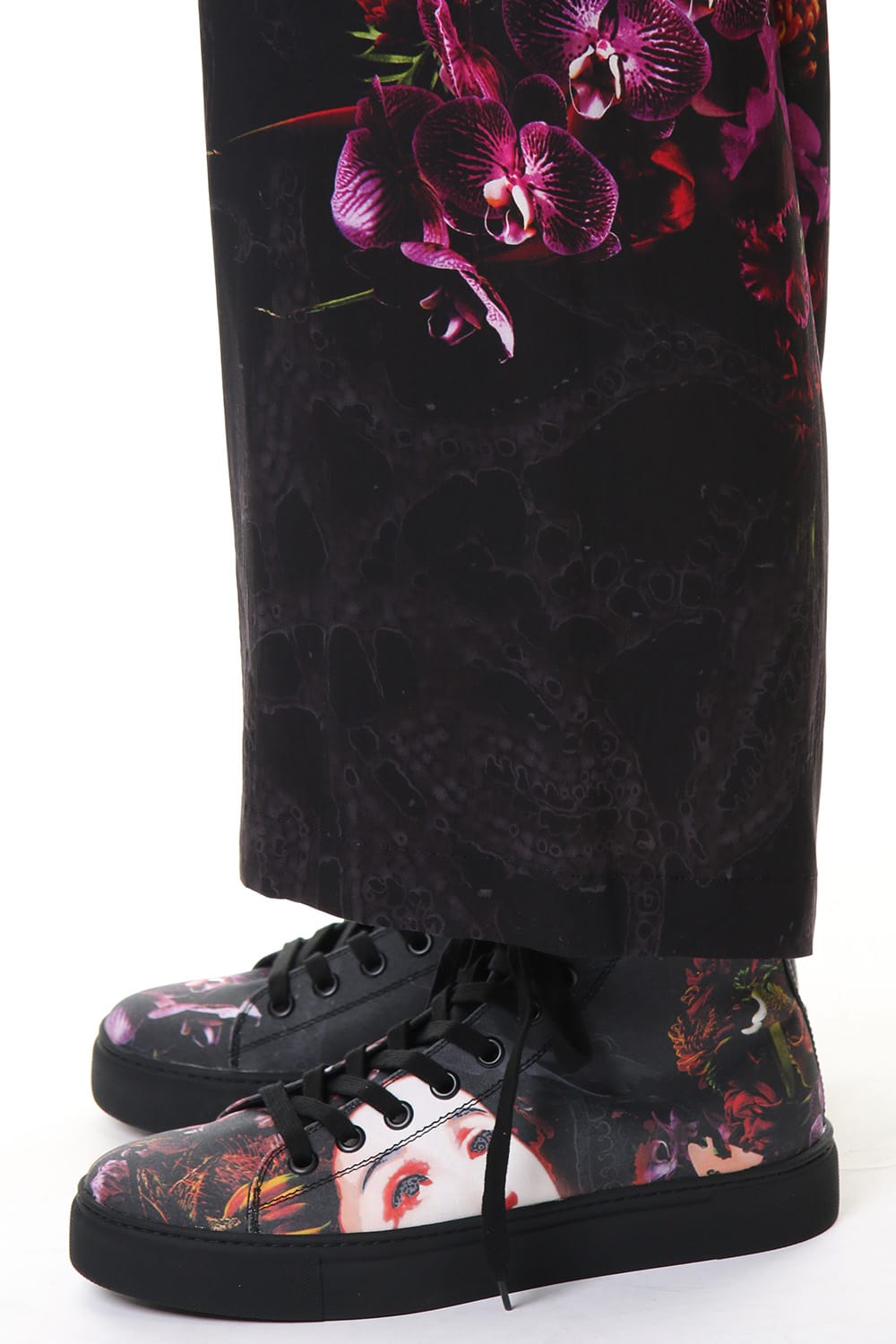 Gather Drawstring Pants Print A