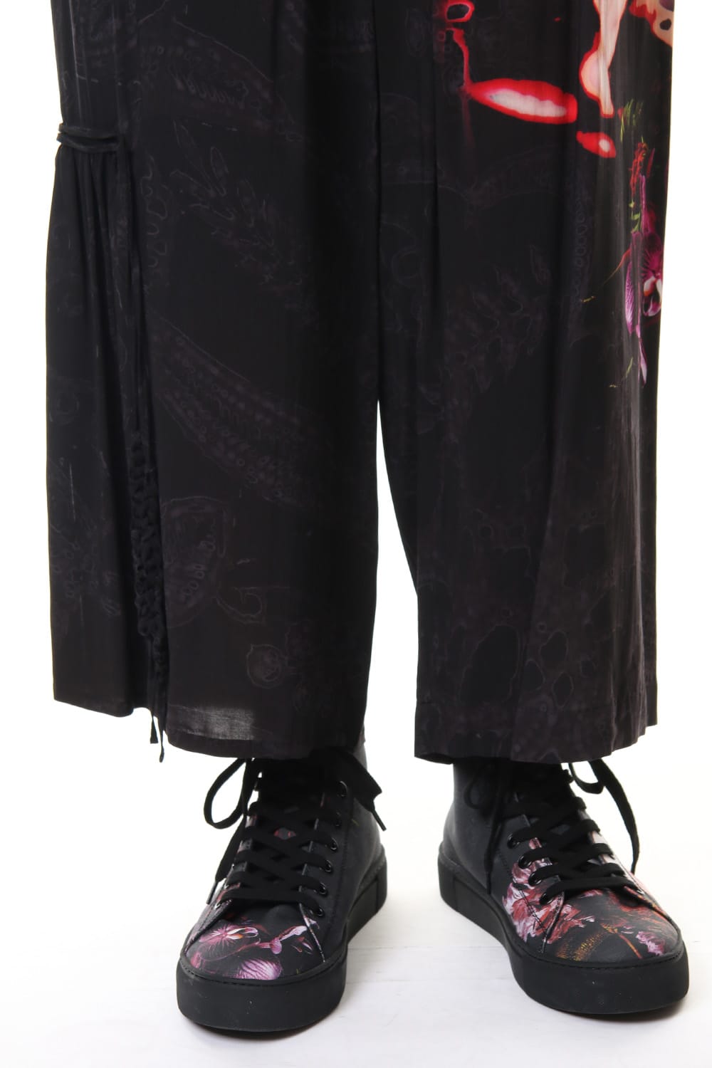 Gather Drawstring Pants Print A