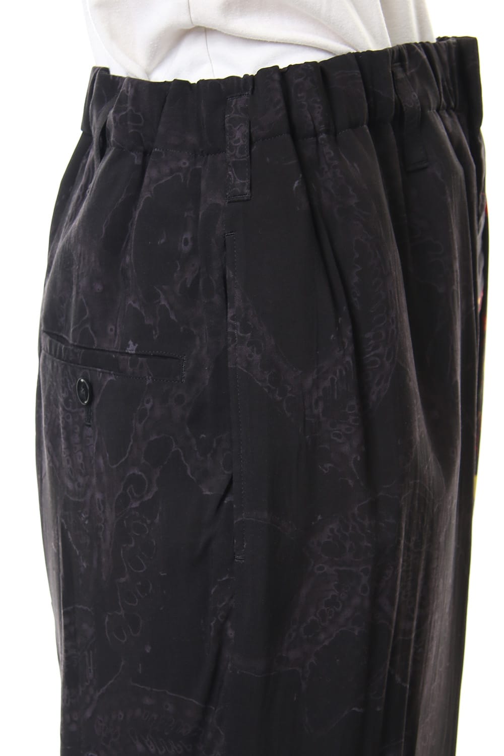 Gather Drawstring Pants Print A