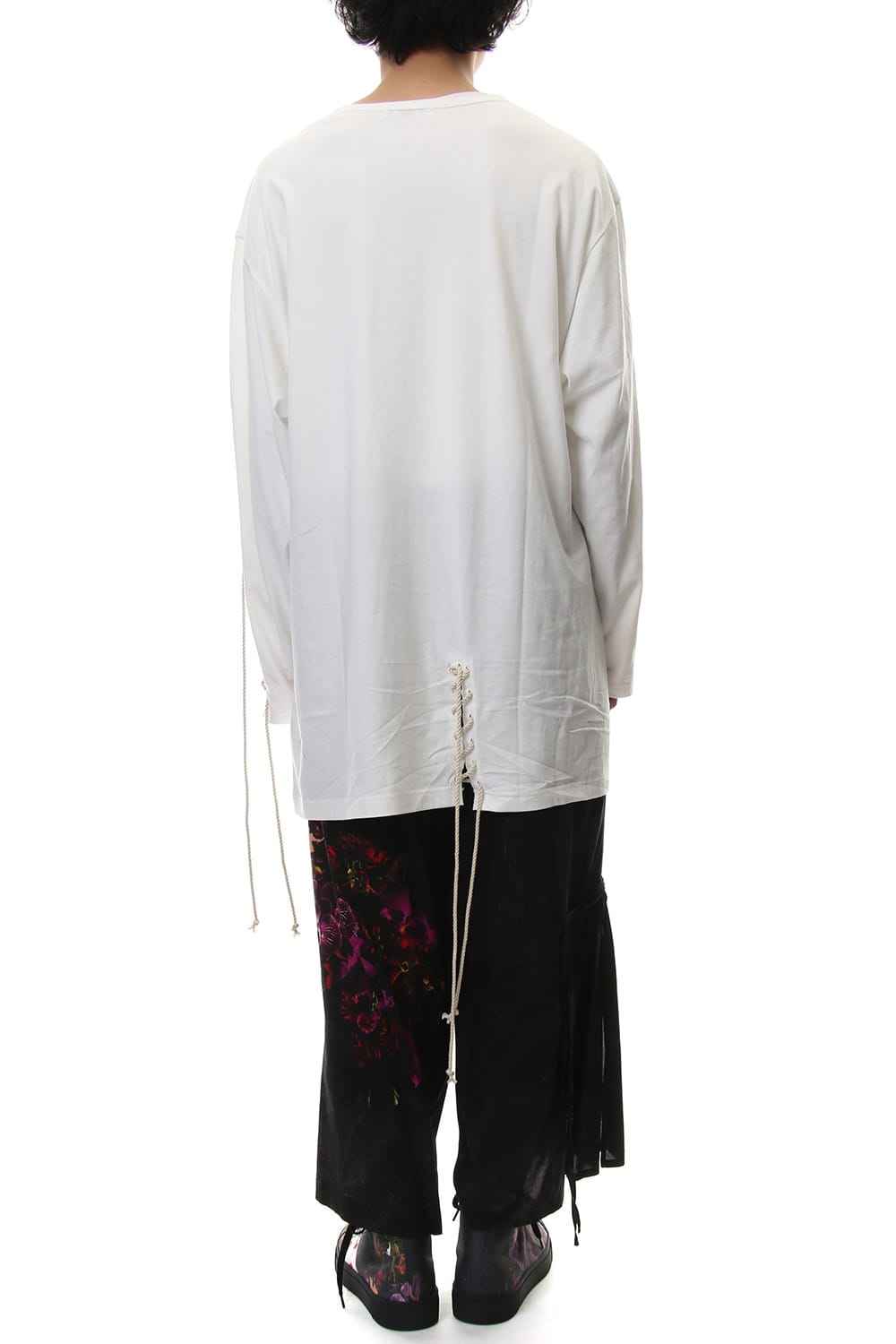 Gather Drawstring Pants Print A