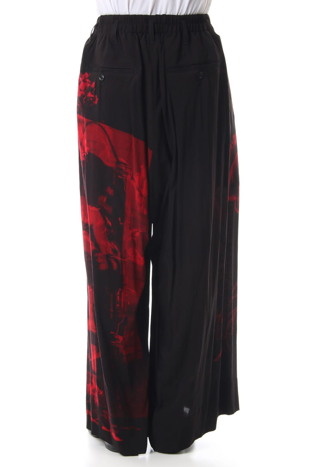 Asymmetry Red Print Pants