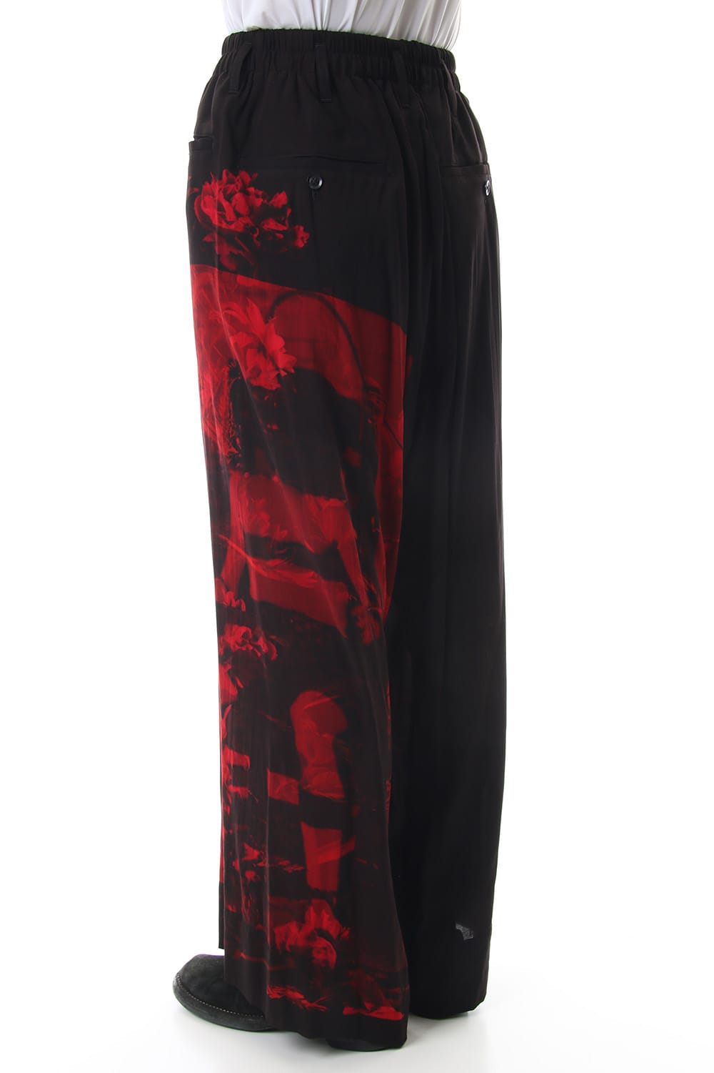 Asymmetry Red Print Pants