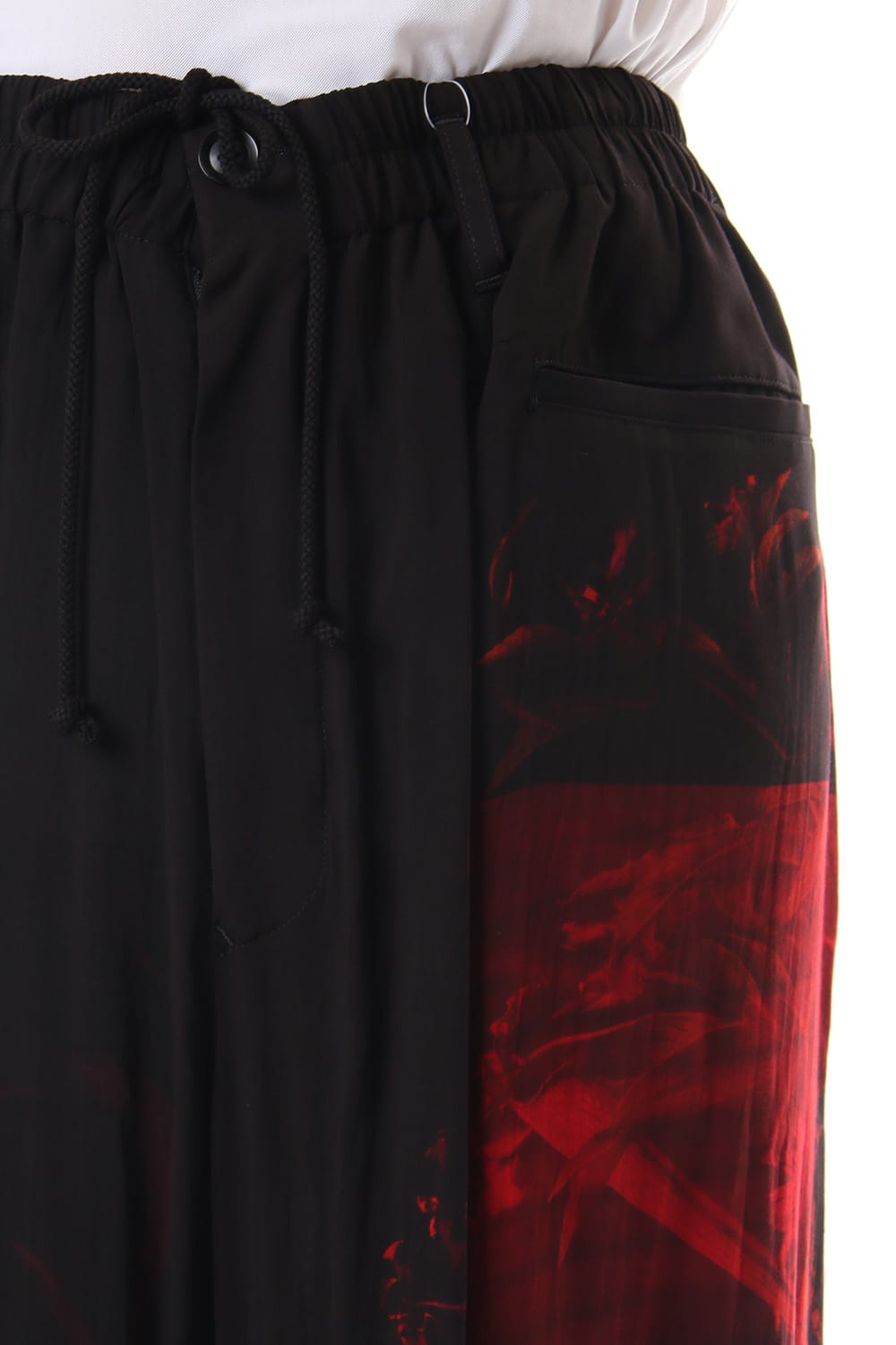 Asymmetry Red Print Pants