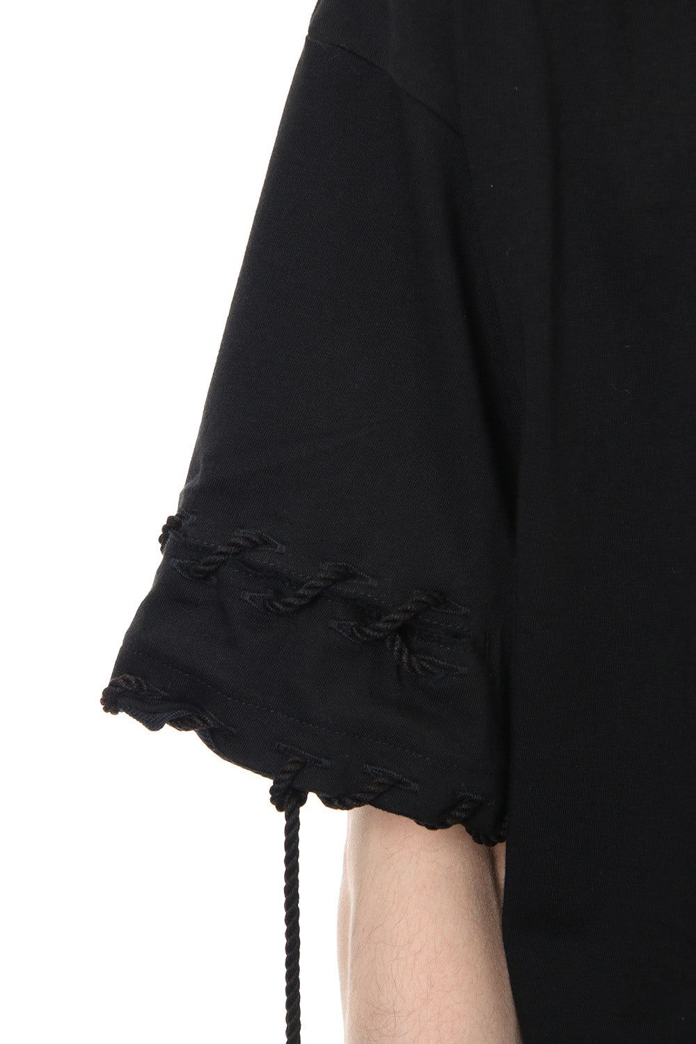 Lace Up Round Neck Short Sleeve T Shirt