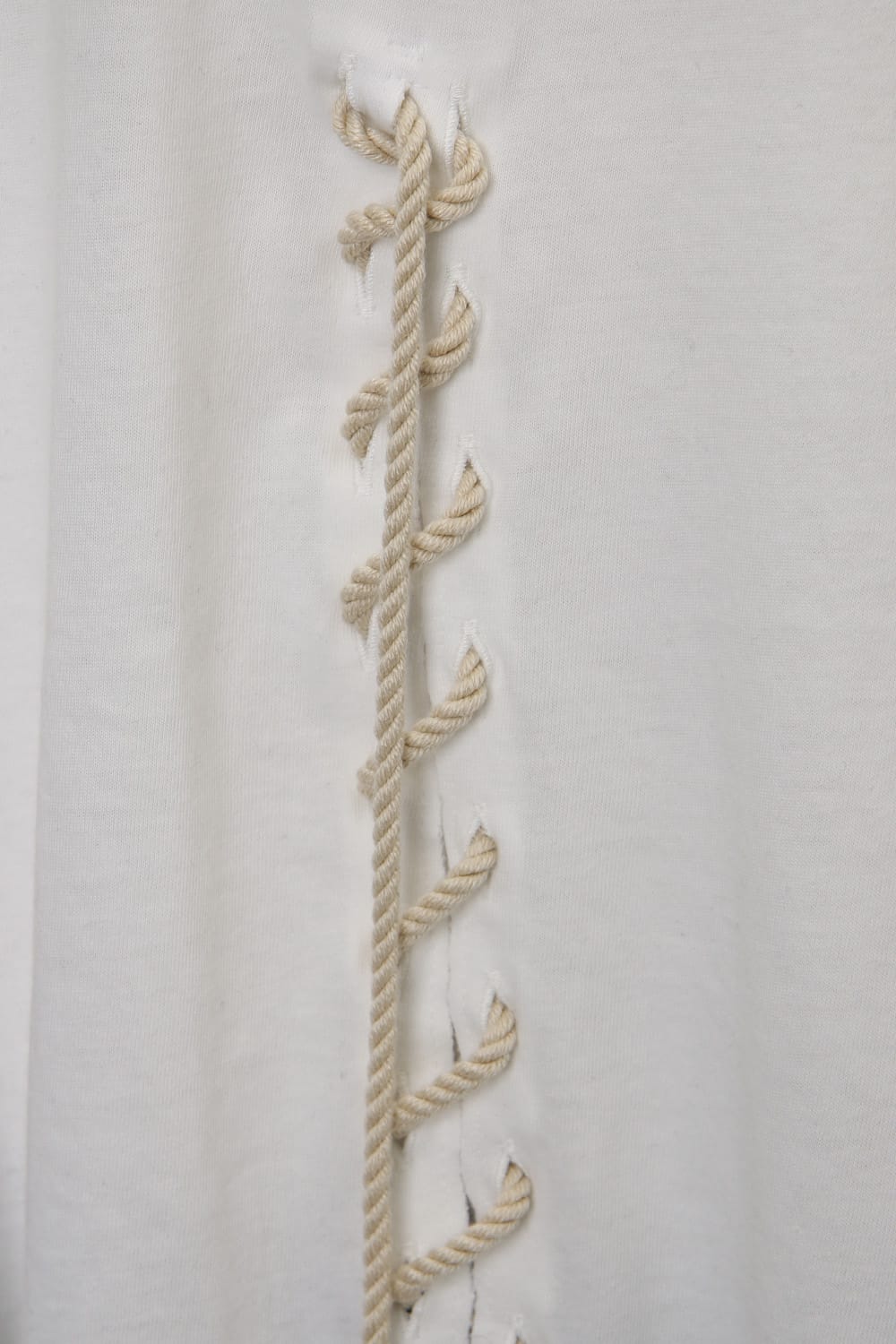 Lace Up Round Neck Long Sleeve T Shirt