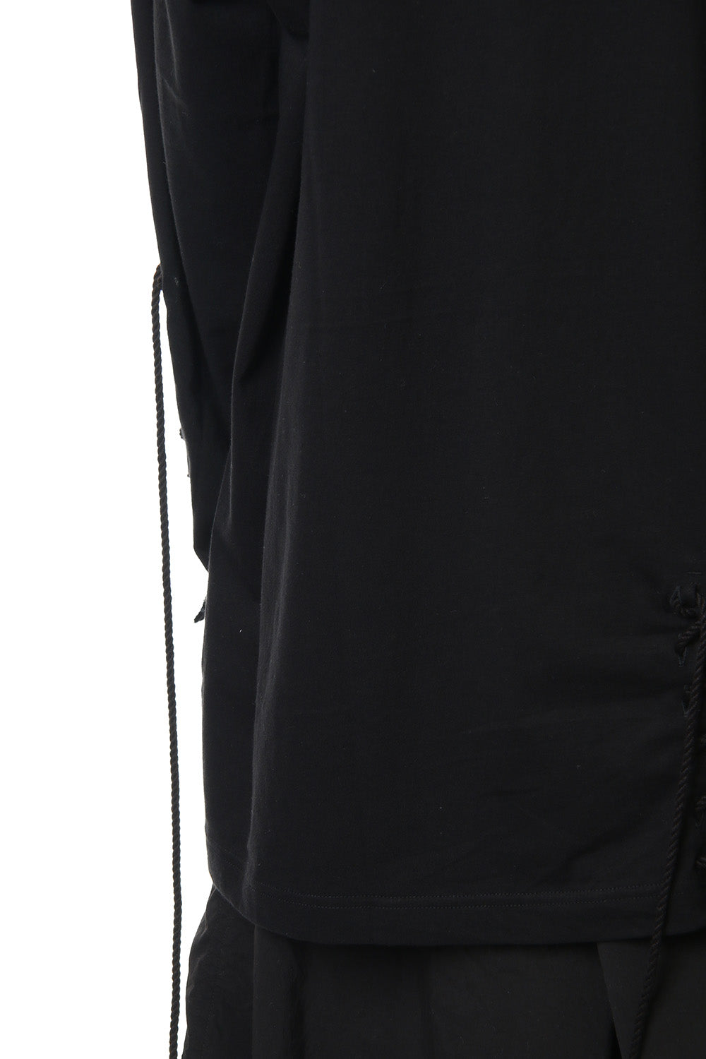 Lace Up Round Neck Long Sleeve T Shirt